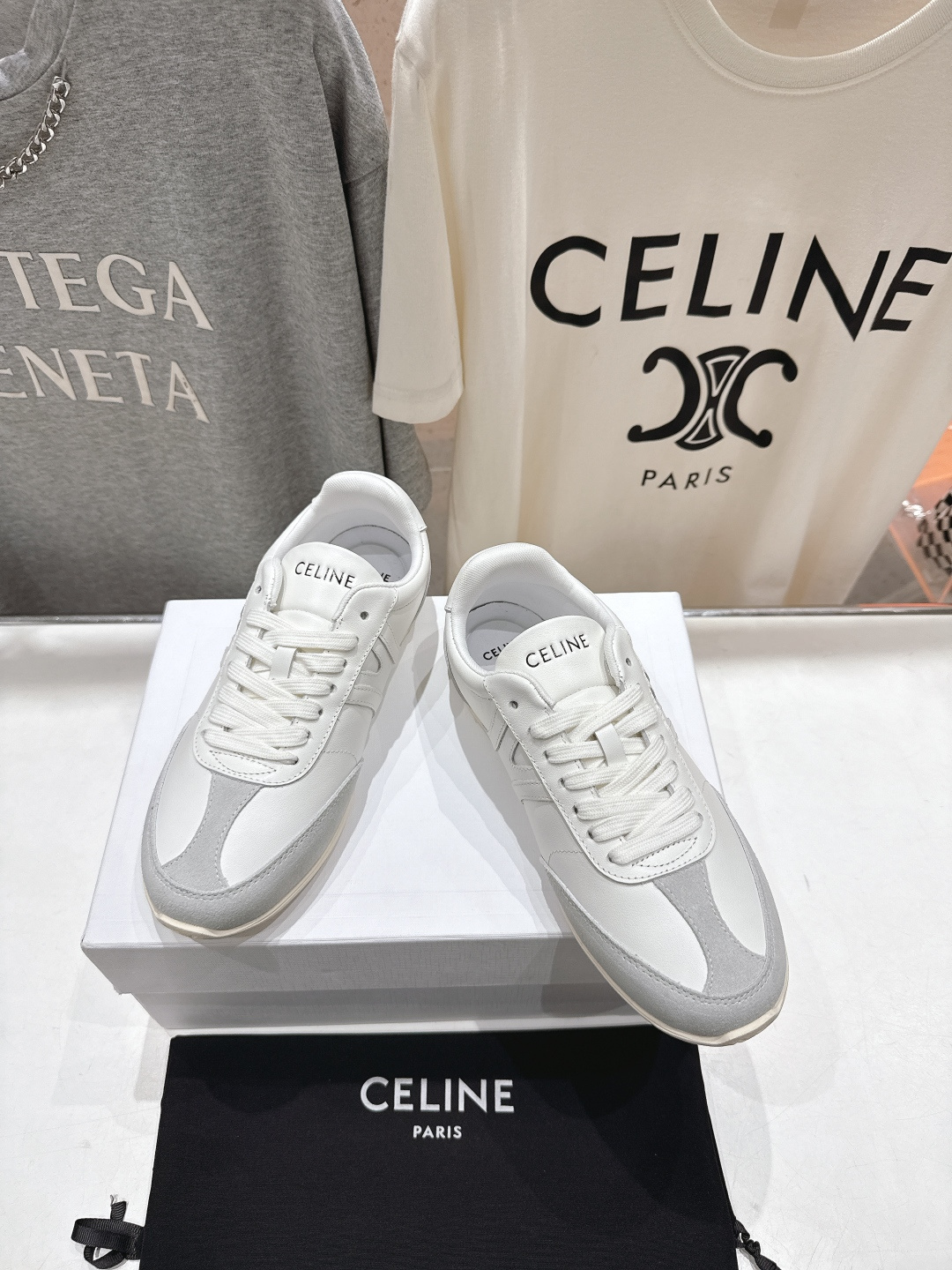 高版本出厂 CELINE*思琳赛琳F035 2025ss新款徽标系带阿甘鞋休闲运动鞋小白鞋简单舒服，干净
