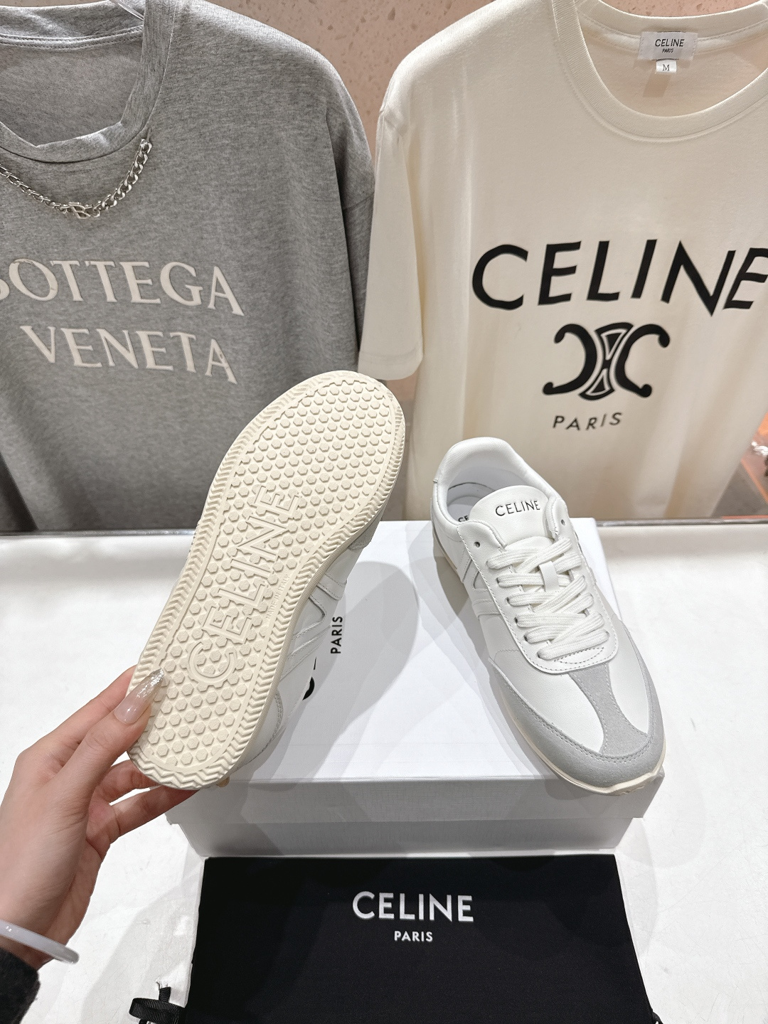 高版本出厂 CELINE*思琳赛琳F035 2025ss新款徽标系带阿甘鞋休闲运动鞋小白鞋简单舒服，干净
