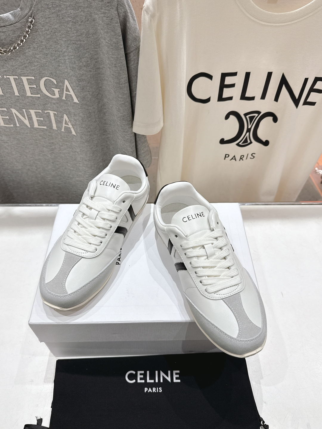 高版本出厂 CELINE*思琳赛琳F035 2025ss新款徽标系带阿甘鞋休闲运动鞋小白鞋简单舒服，干净