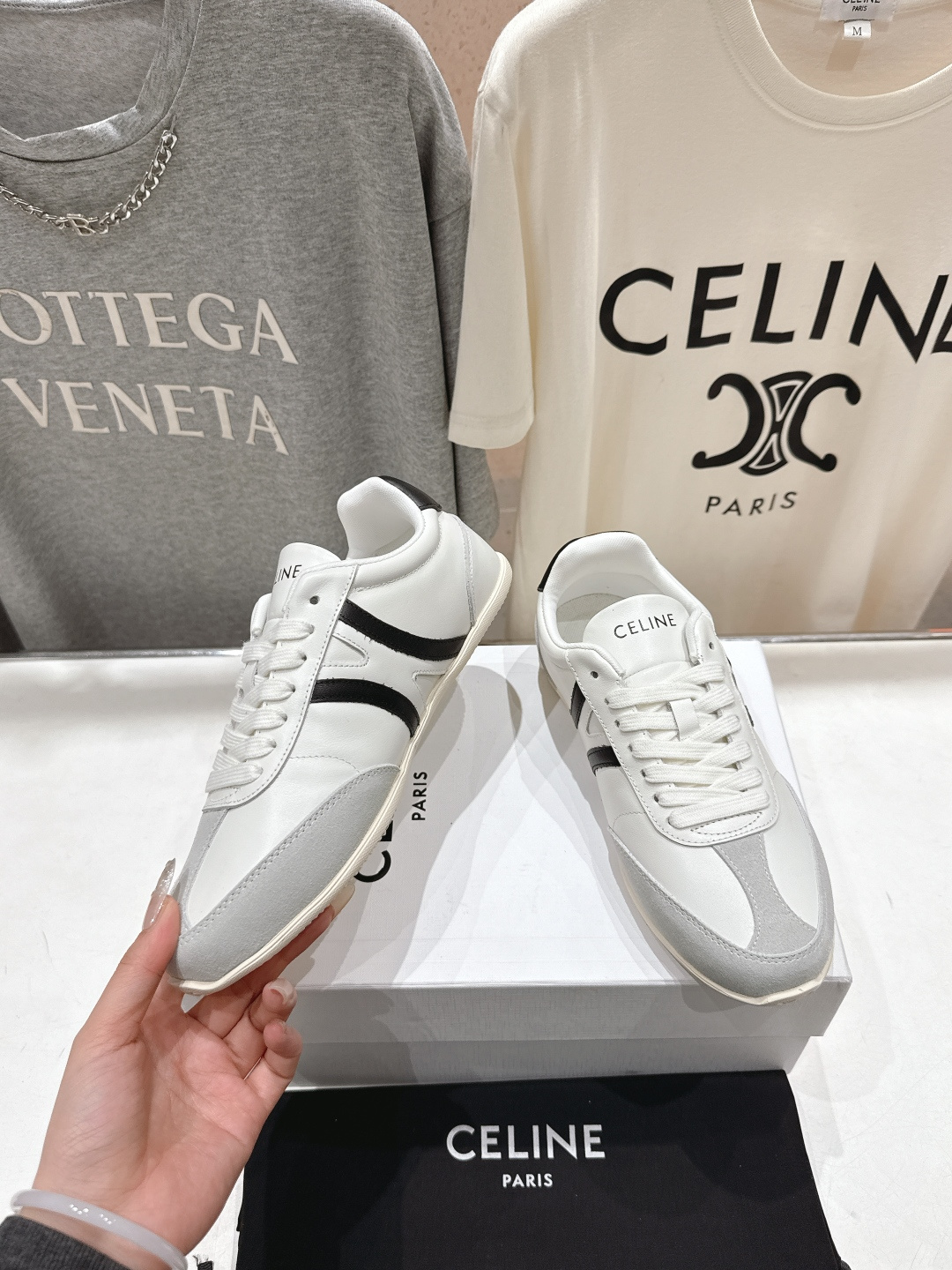 高版本出厂 CELINE*思琳赛琳F035 2025ss新款徽标系带阿甘鞋休闲运动鞋小白鞋简单舒服，干净
