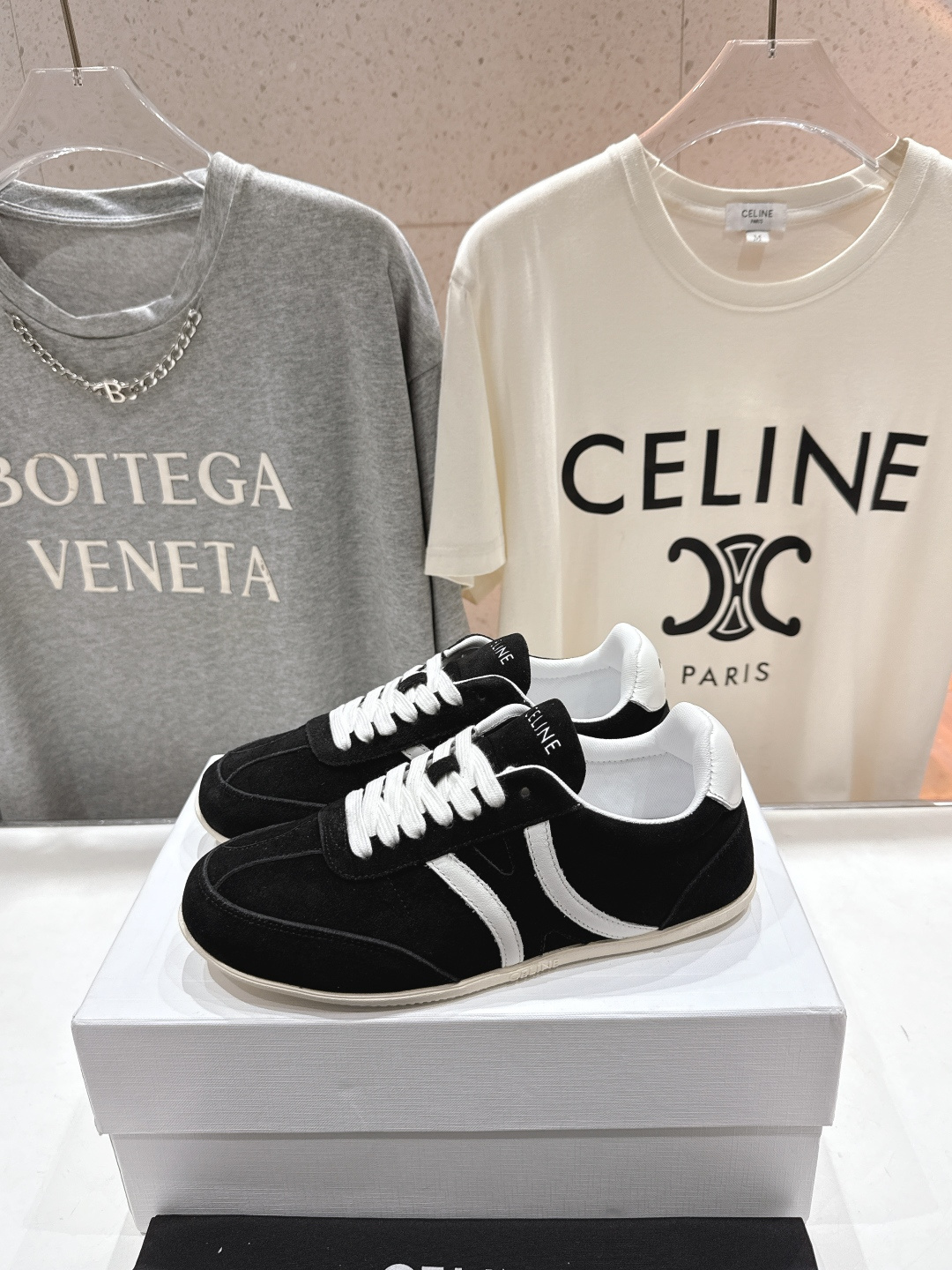 高版本出厂 CELINE*思琳赛琳F035 2025ss新款徽标系带阿甘鞋休闲运动鞋小白鞋简单舒服，干净