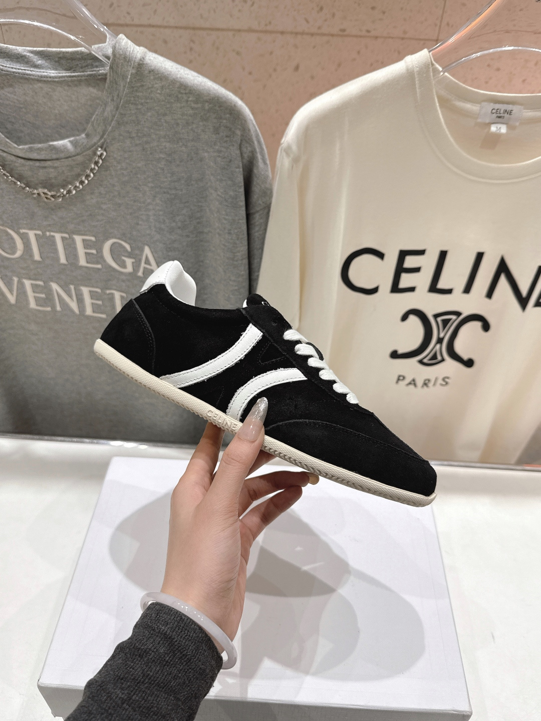 高版本出厂 CELINE*思琳赛琳F035 2025ss新款徽标系带阿甘鞋休闲运动鞋小白鞋简单舒服，干净