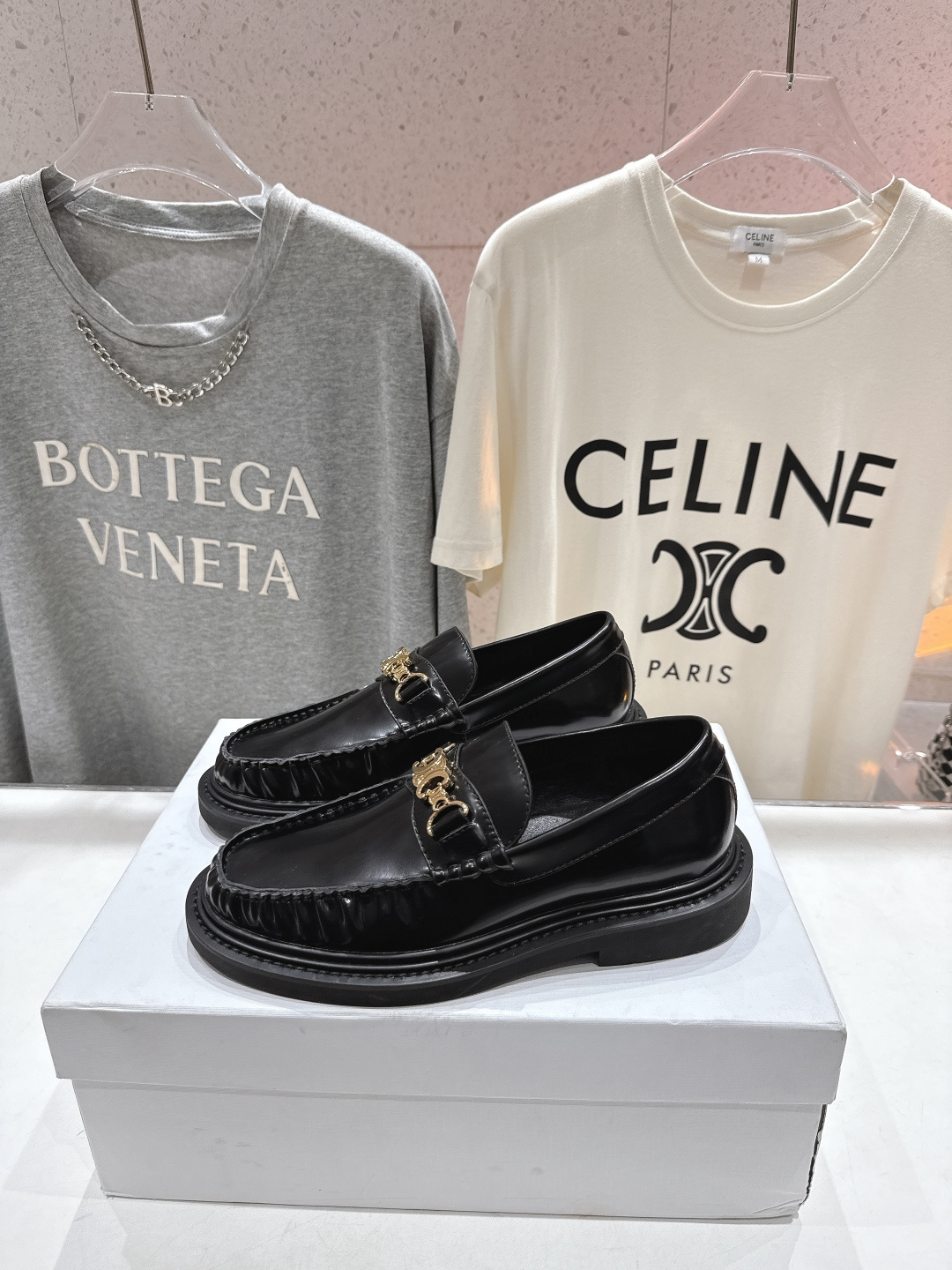 高版本出厂 Celine*赛琳F035 2026ss早春爆款厚底一脚蹬乐福鞋休闲小皮鞋，2026全新升级