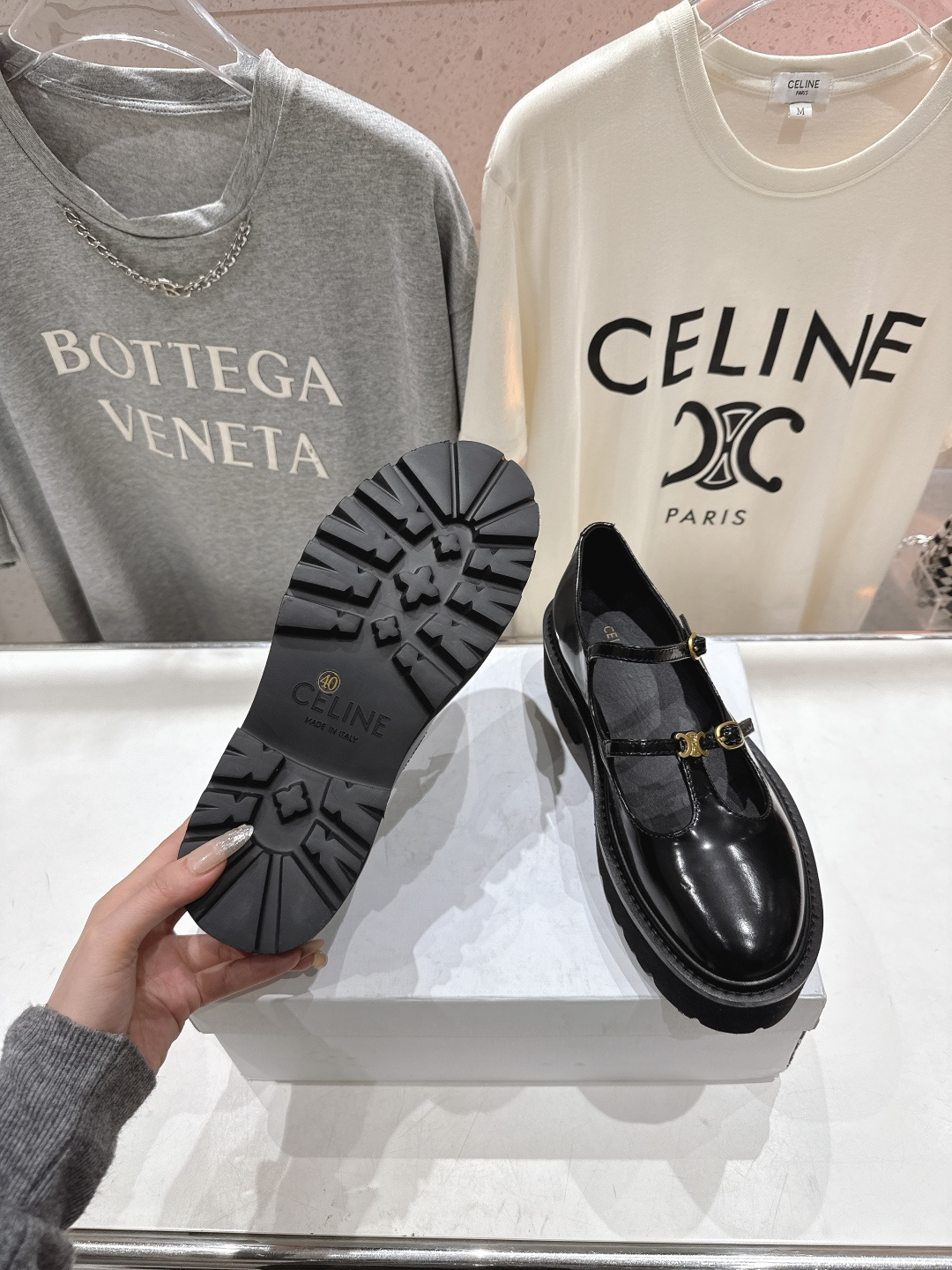 高版本出厂 CELINE*赛琳F035 2026ss早春新款厚底玛丽珍乐福鞋网红爆款来袭！各大网红抢先体