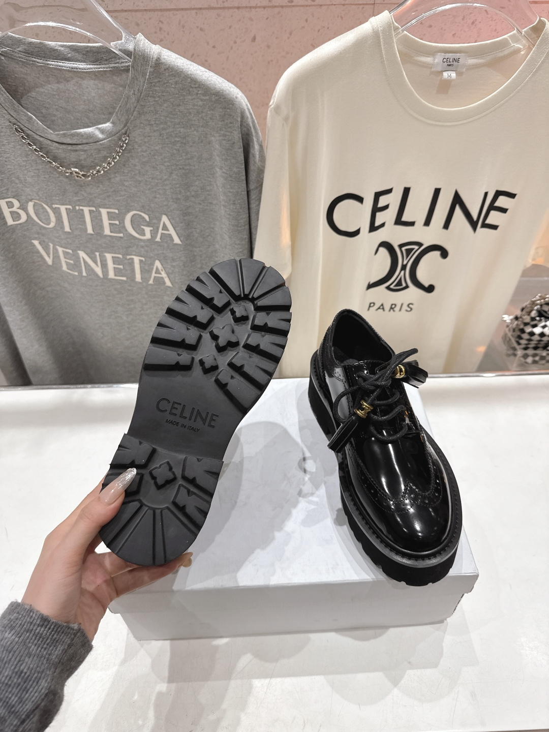 高版本出厂 CELINE*赛琳F035 2026ss早春新款厚底玛丽珍乐福鞋网红爆款来袭！各大网红抢先体
