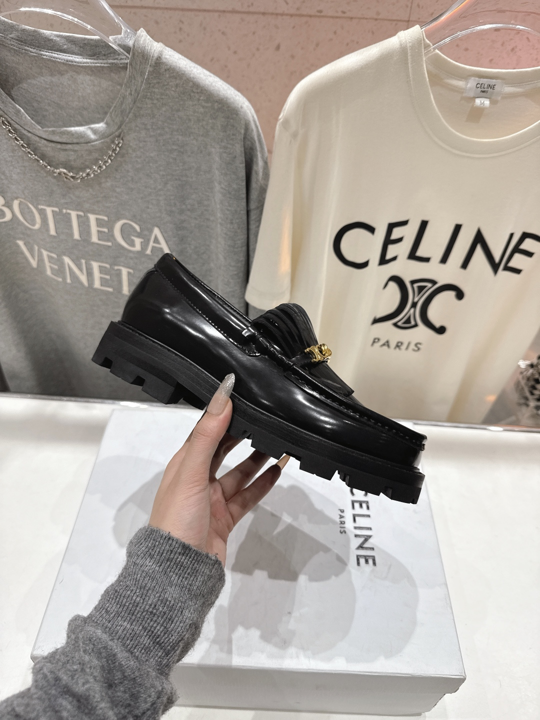 高版本出厂 CELINE*赛琳F035 2026ss早春新款厚底玛丽珍乐福鞋网红爆款来袭！各大网红抢先体
