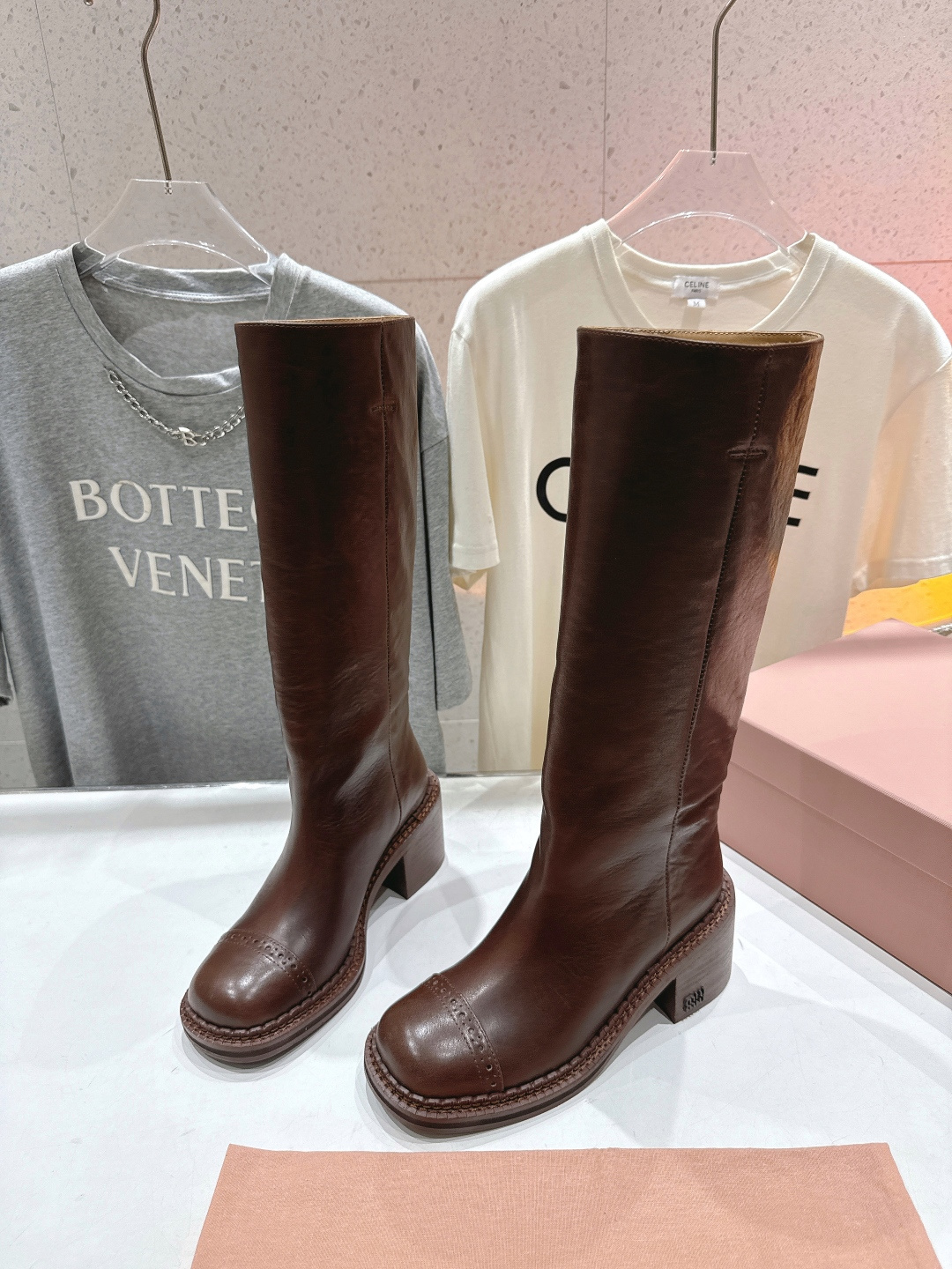 高版本出厂 MiuMiu/缪缪F035 25ss秋冬走秀款西部系列·复古机车靴马丁靴直筒长靴今年最值得入