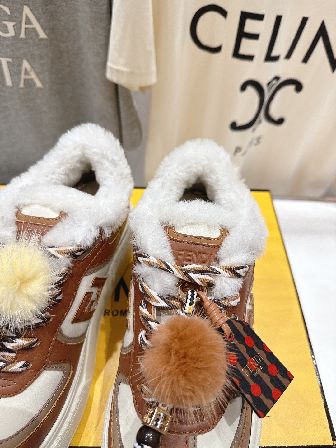 高版本出厂 毛里 Fendi/芬迪F029 2025ss冬季新款 First 1系列系带厚底羊毛里休闲运