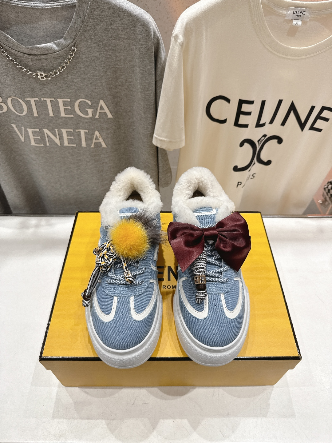 高版本出厂 毛里 Fendi/芬迪F029 2025ss冬季新款 First 1系列系带厚底羊毛里休闲运