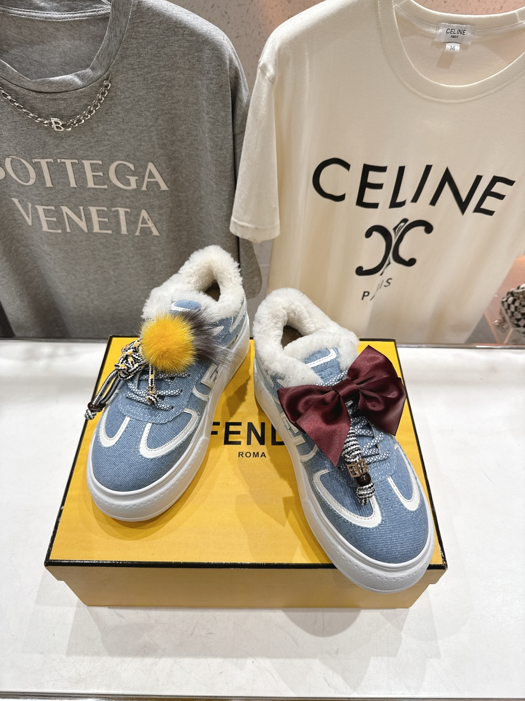 高版本出厂 毛里 Fendi/芬迪F029 2025ss冬季新款 First 1系列系带厚底羊毛里休闲运