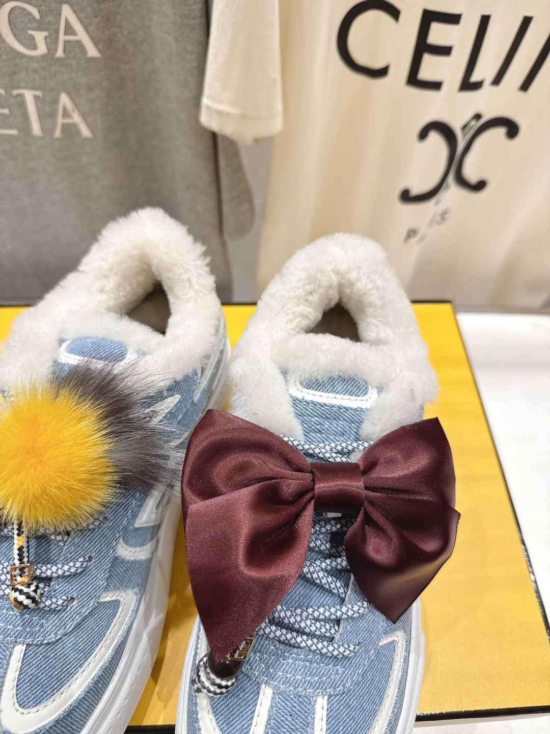 高版本出厂 毛里 Fendi/芬迪F029 2025ss冬季新款 First 1系列系带厚底羊毛里休闲运