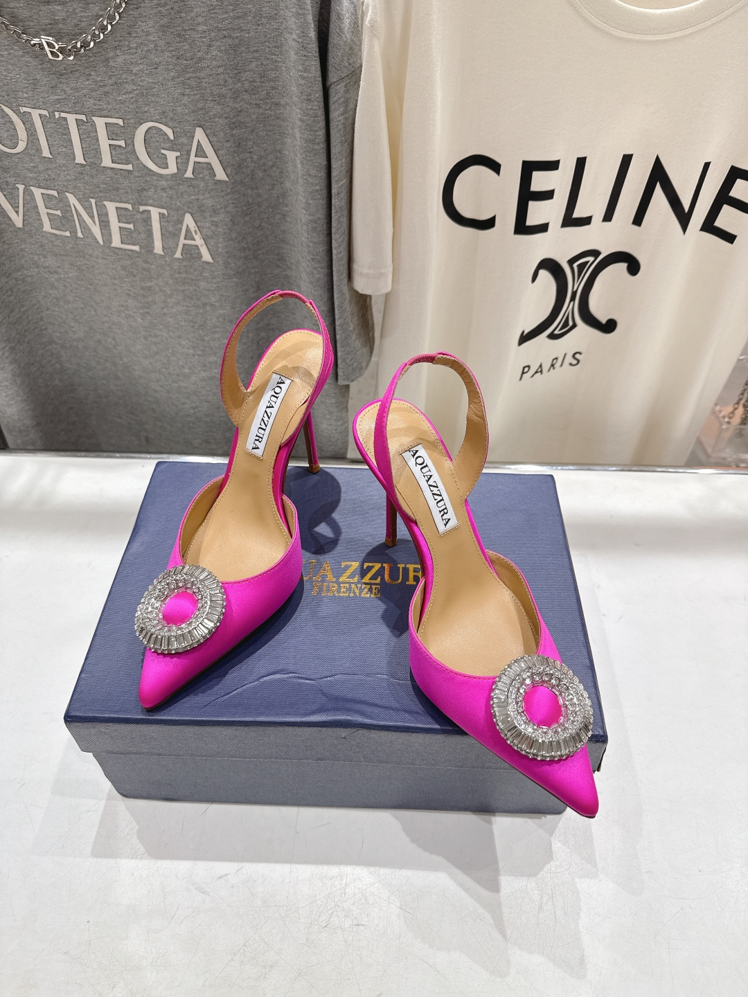 高版本出厂 AQUAZZURA～菠萝26ss/春夏全新水钻高跟鞋时装鞋单鞋凉鞋🥂【市场顶级版本】大热水钻