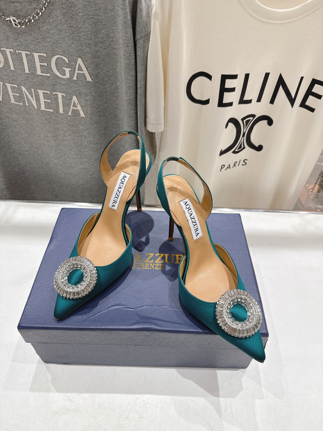 高版本出厂 AQUAZZURA～菠萝26ss/春夏全新水钻高跟鞋时装鞋单鞋凉鞋🥂【市场顶级版本】大热水钻