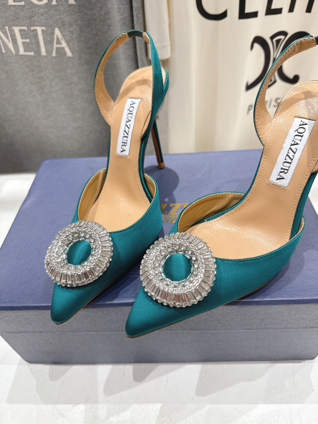 高版本出厂 AQUAZZURA～菠萝26ss/春夏全新水钻高跟鞋时装鞋单鞋凉鞋🥂【市场顶级版本】大热水钻