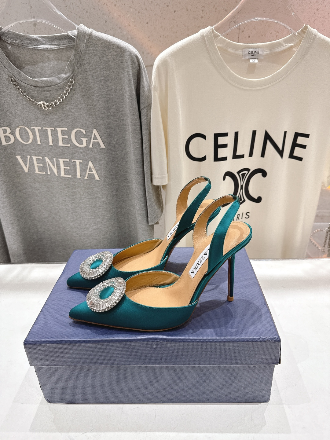 高版本出厂 AQUAZZURA～菠萝26ss/春夏全新水钻高跟鞋时装鞋单鞋凉鞋🥂【市场顶级版本】大热水钻