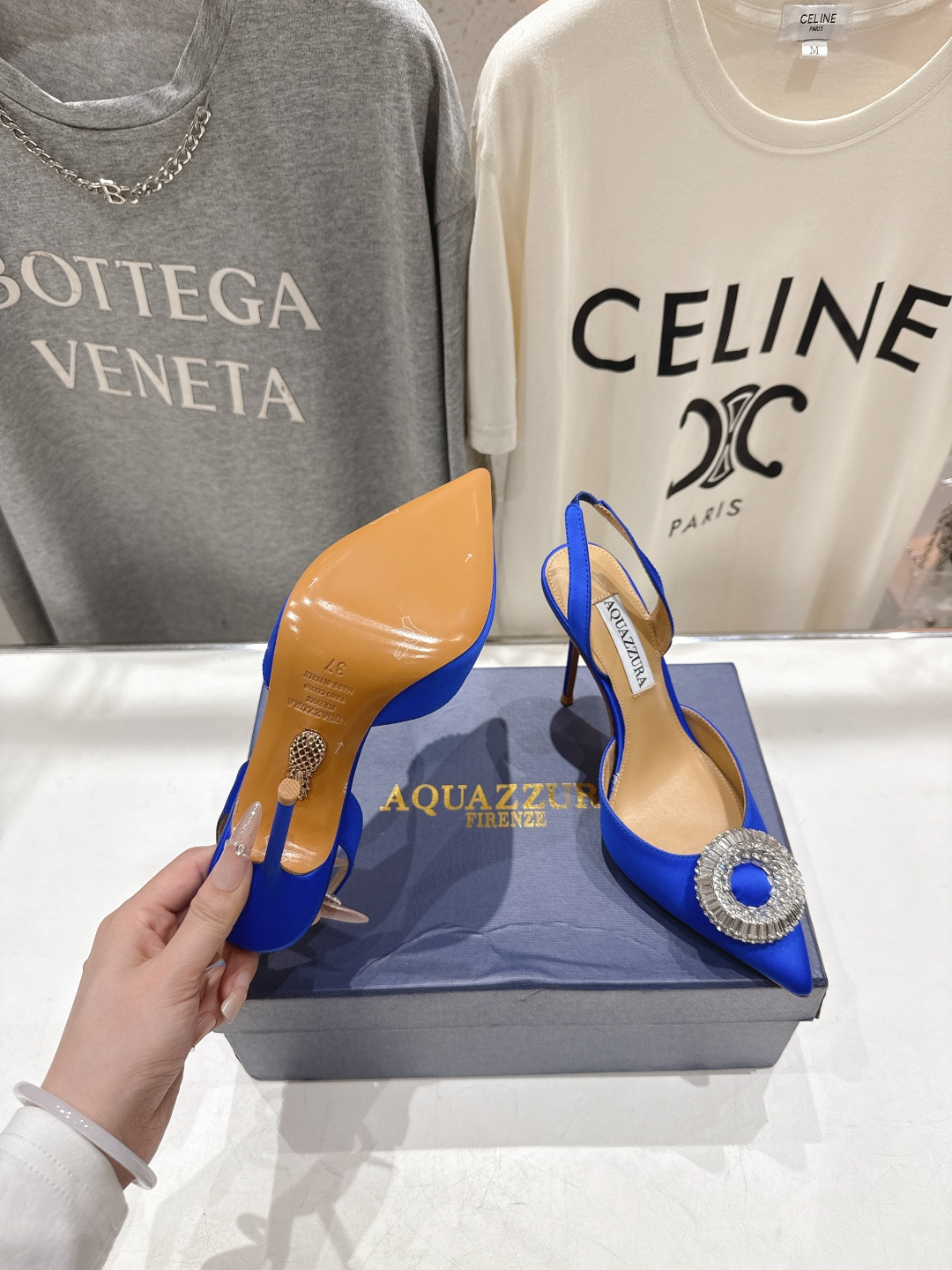 高版本出厂 AQUAZZURA～菠萝26ss/春夏全新水钻高跟鞋时装鞋单鞋凉鞋🥂【市场顶级版本】大热水钻