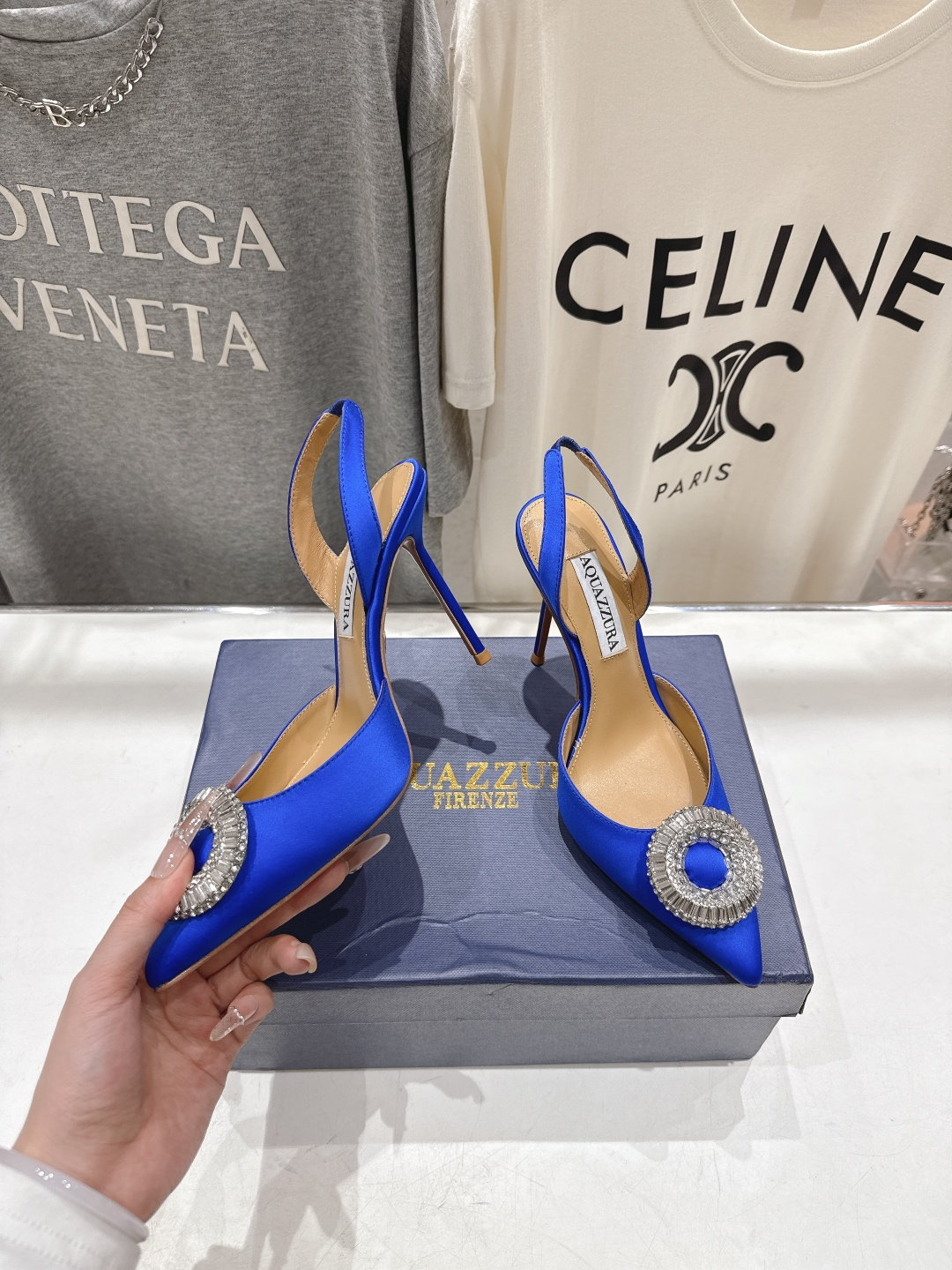高版本出厂 AQUAZZURA～菠萝26ss/春夏全新水钻高跟鞋时装鞋单鞋凉鞋🥂【市场顶级版本】大热水钻