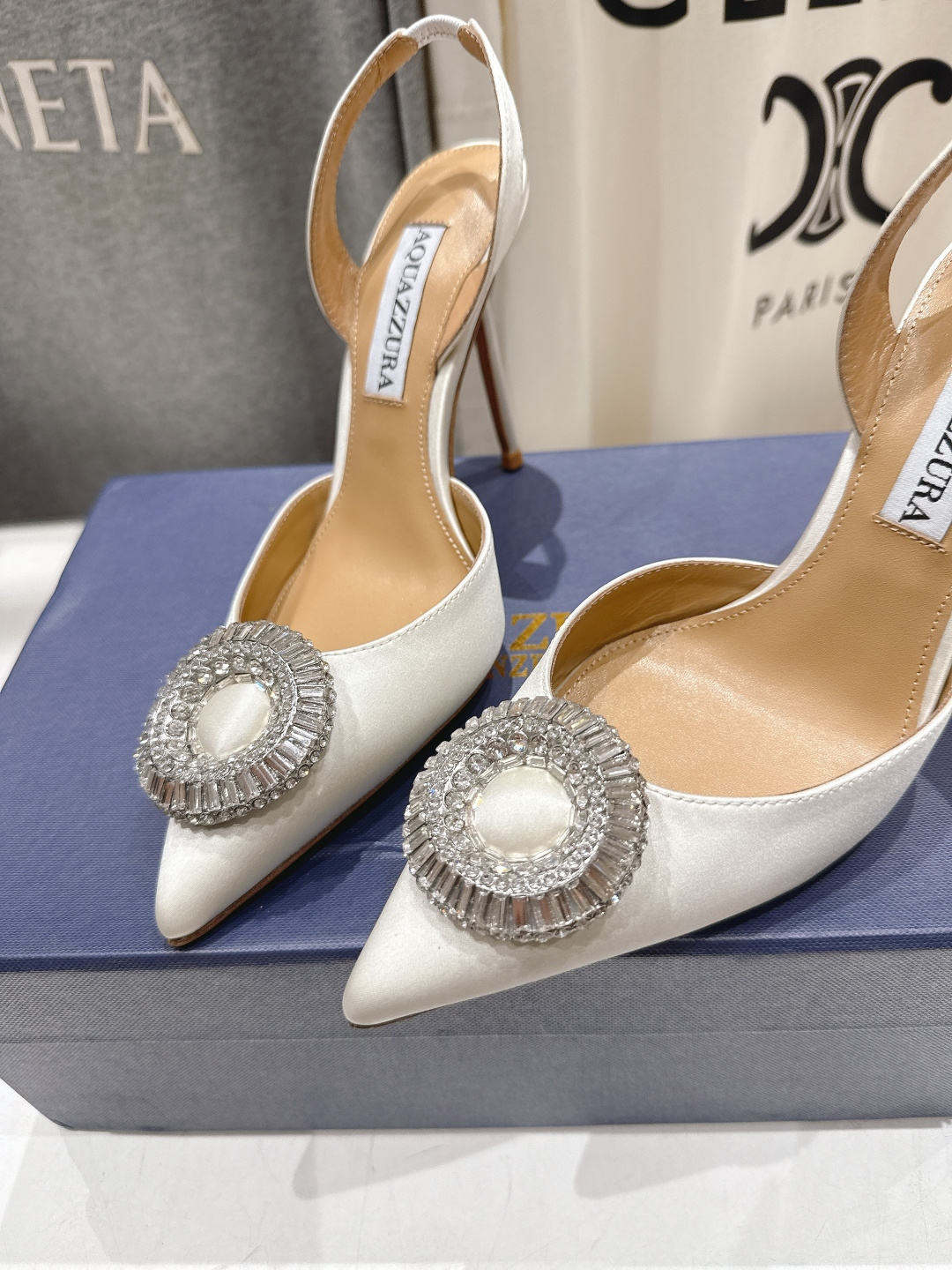 高版本出厂 AQUAZZURA～菠萝26ss/春夏全新水钻高跟鞋时装鞋单鞋凉鞋🥂【市场顶级版本】大热水钻