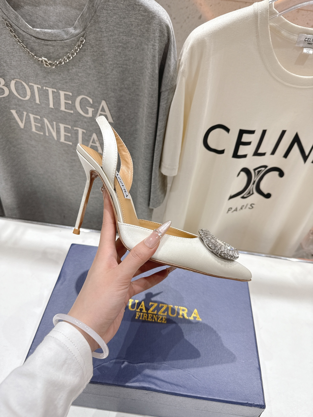 高版本出厂 AQUAZZURA～菠萝26ss/春夏全新水钻高跟鞋时装鞋单鞋凉鞋🥂【市场顶级版本】大热水钻