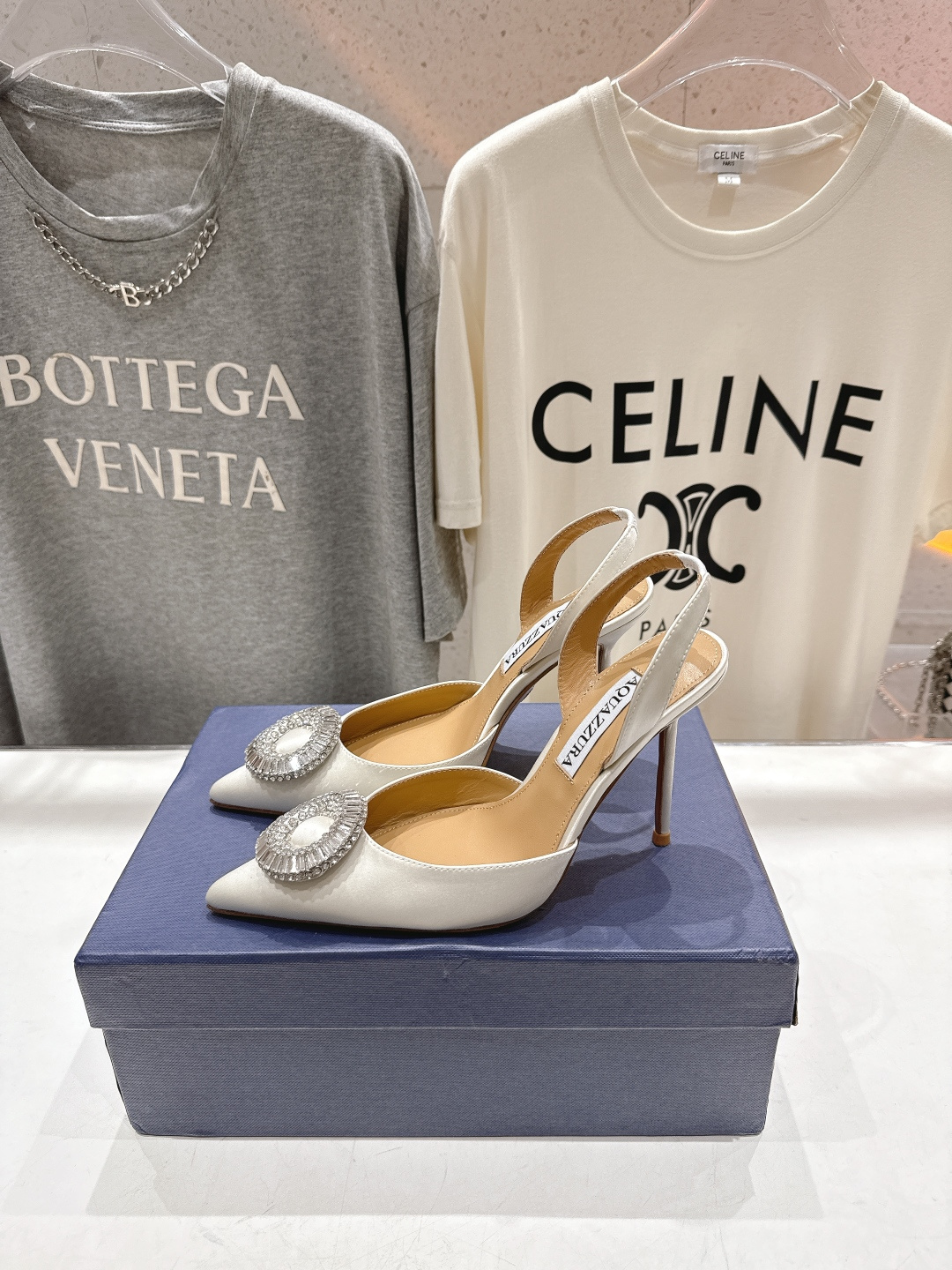 高版本出厂 AQUAZZURA～菠萝26ss/春夏全新水钻高跟鞋时装鞋单鞋凉鞋🥂【市场顶级版本】大热水钻