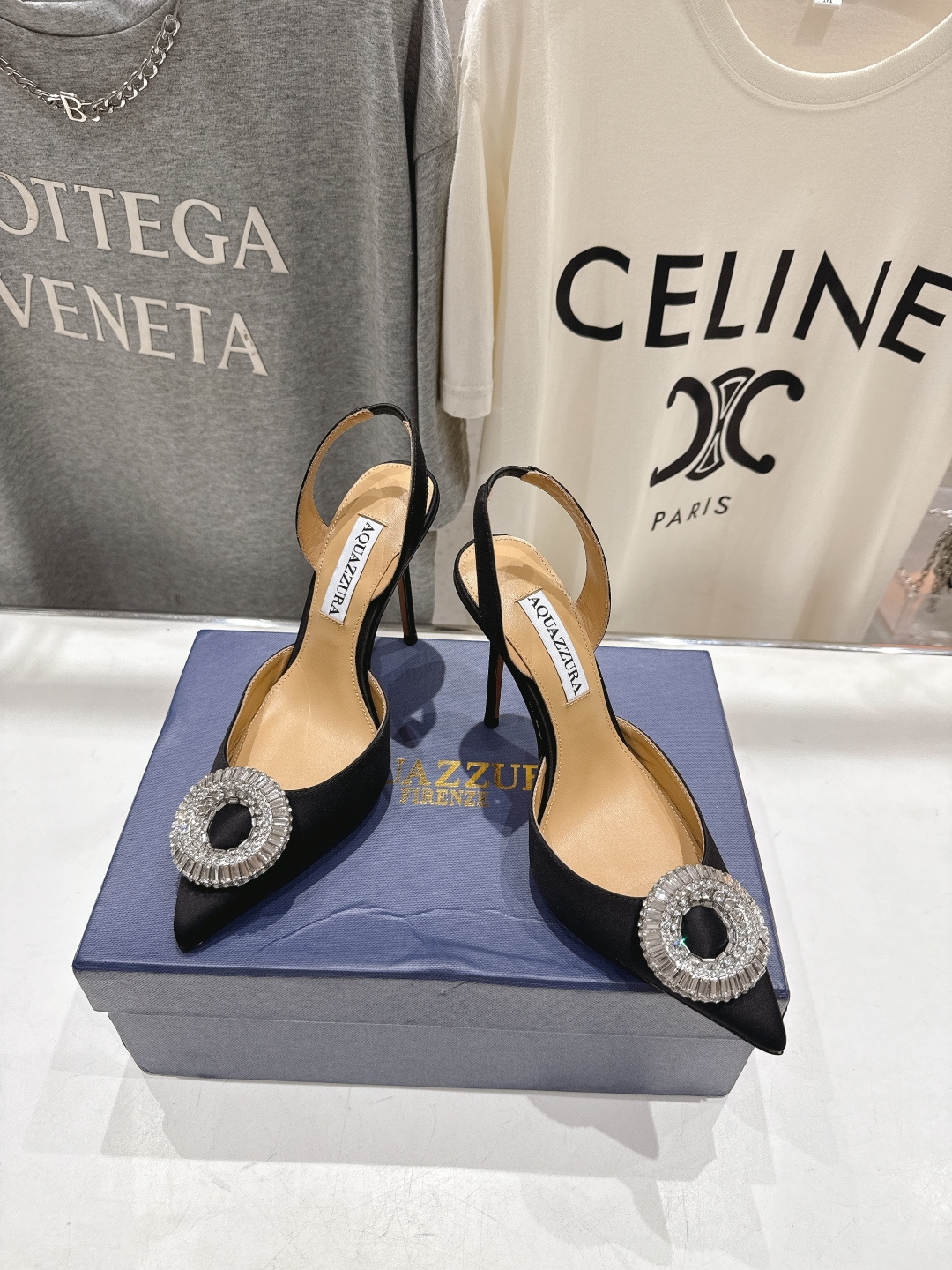 高版本出厂 AQUAZZURA～菠萝26ss/春夏全新水钻高跟鞋时装鞋单鞋凉鞋🥂【市场顶级版本】大热水钻