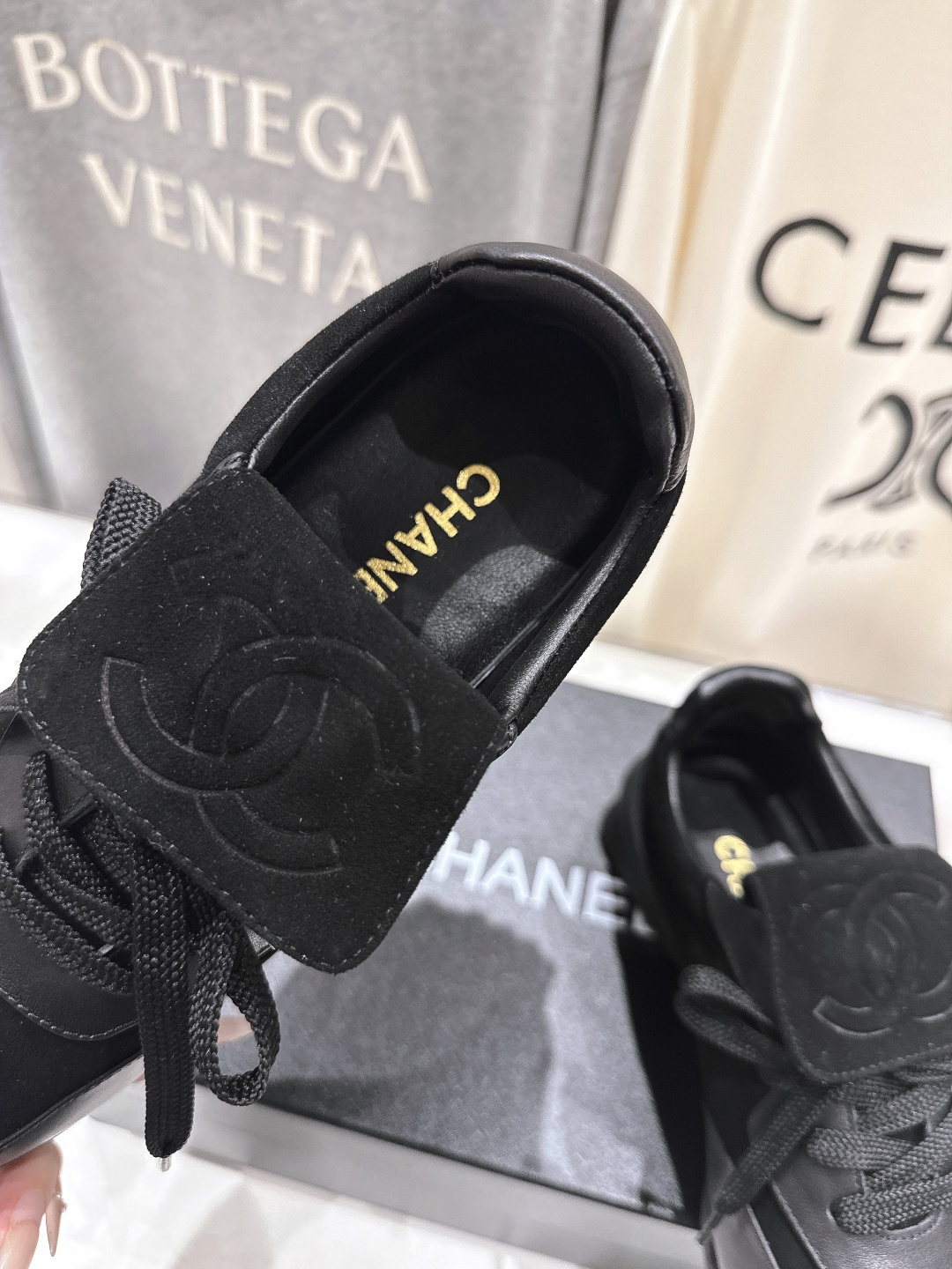 高版本出厂 Chanel*小香F015 2026ss早春新款熊猫鞋休闲运动鞋饼干鞋顶级版本～原版开发楦型