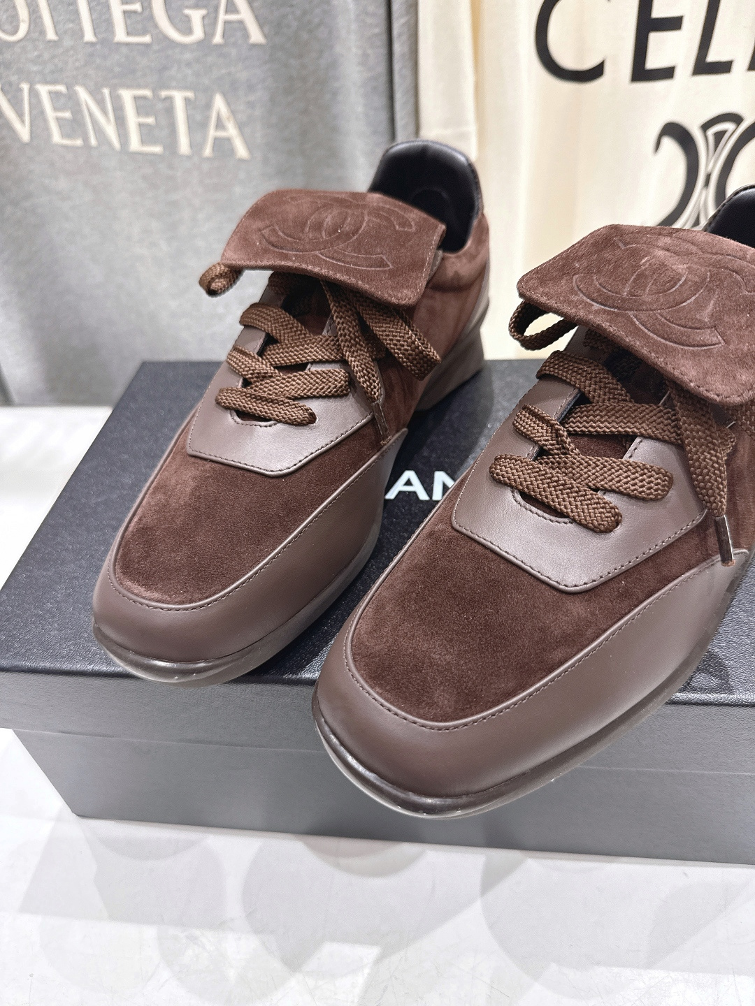 高版本出厂 Chanel*小香F015 2026ss早春新款熊猫鞋休闲运动鞋饼干鞋顶级版本～原版开发楦型