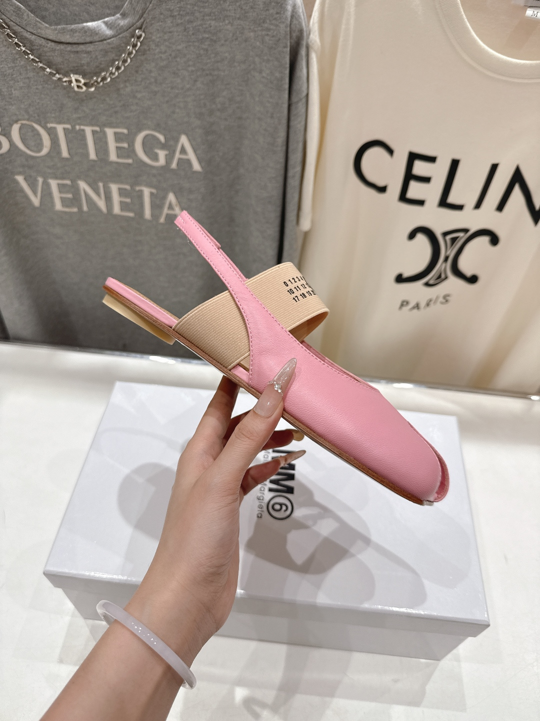 高版本出厂 MM6马吉拉F055 2026ss春夏新品玛丽珍平底鞋芭蕾舞鞋鱼嘴凉鞋舒适度不用说 肯定会很