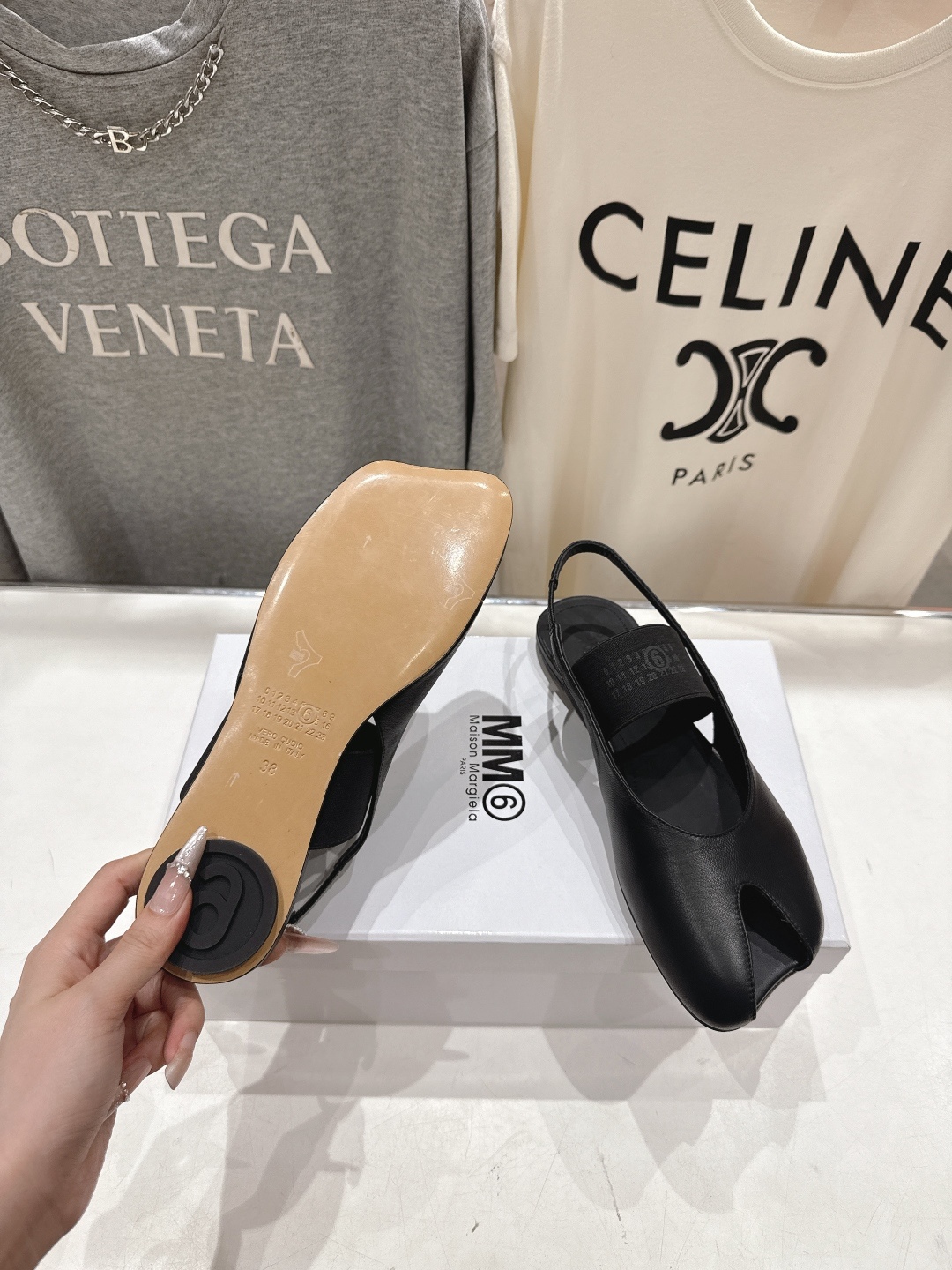 高版本出厂 MM6马吉拉F055 2026ss春夏新品玛丽珍平底鞋芭蕾舞鞋鱼嘴凉鞋舒适度不用说 肯定会很