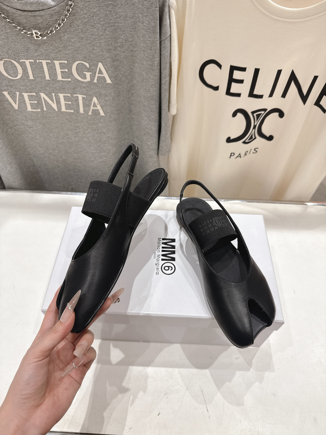 高版本出厂 MM6马吉拉F055 2026ss春夏新品玛丽珍平底鞋芭蕾舞鞋鱼嘴凉鞋舒适度不用说 肯定会很