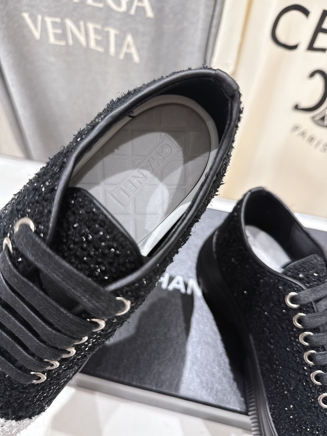 高版本出厂 Chanel香奈儿F036 小香 2026ss走秀新款厚底烫钻休闲鞋小白鞋运动鞋 饼干鞋顶级