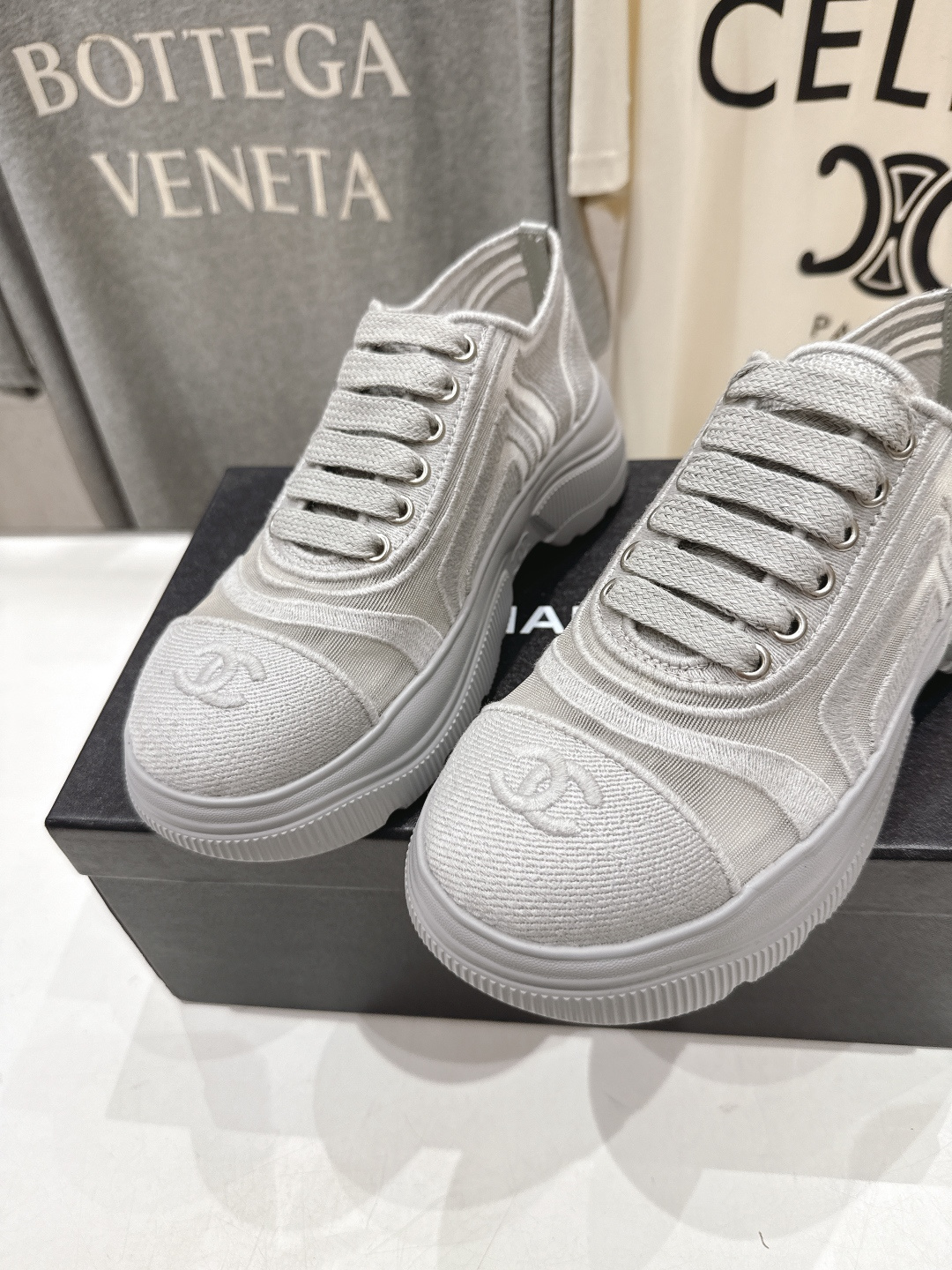 高版本出厂 Chanel香奈儿F036 小香 2026ss走秀新款厚底休闲鞋小白鞋运动鞋 饼干鞋顶级版本