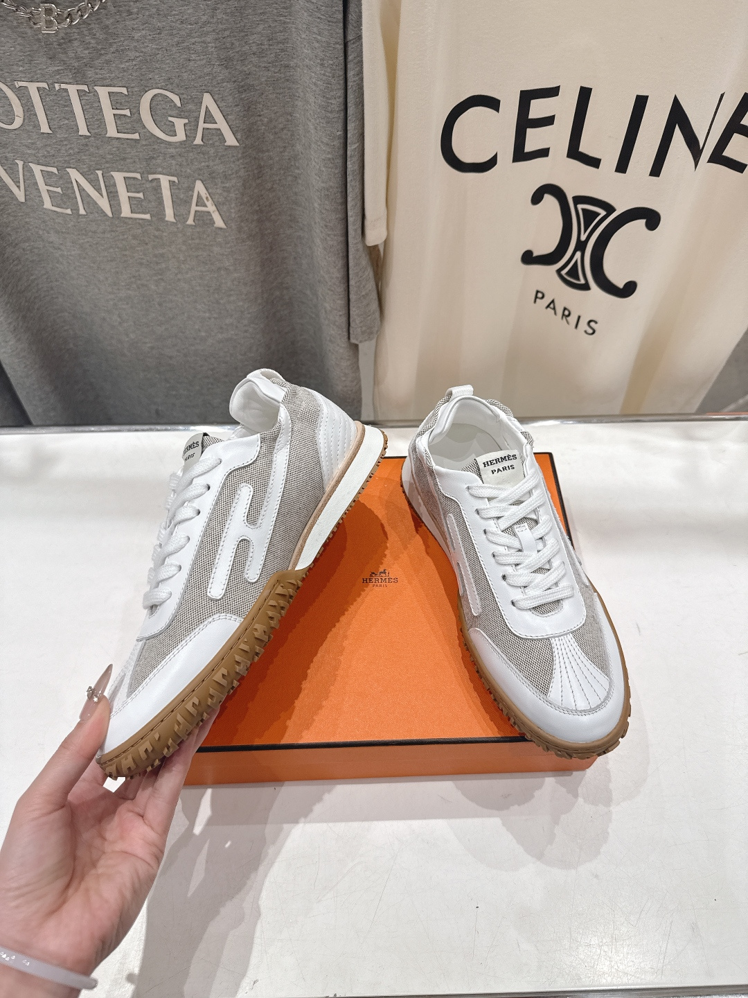 高版本出厂 情侣款 Hermes 2026ss新款爱马仕F032 In系列系带阿甘鞋德训鞋休闲运动鞋原版