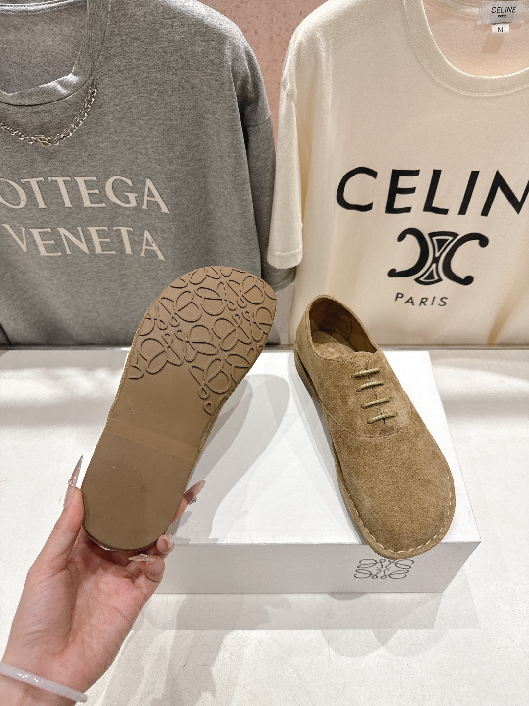 高版本出厂 LOEWE/罗意威F036 2026ss早春新款平底鞋乐福鞋单鞋非常舒服的平底鞋，极简设计理