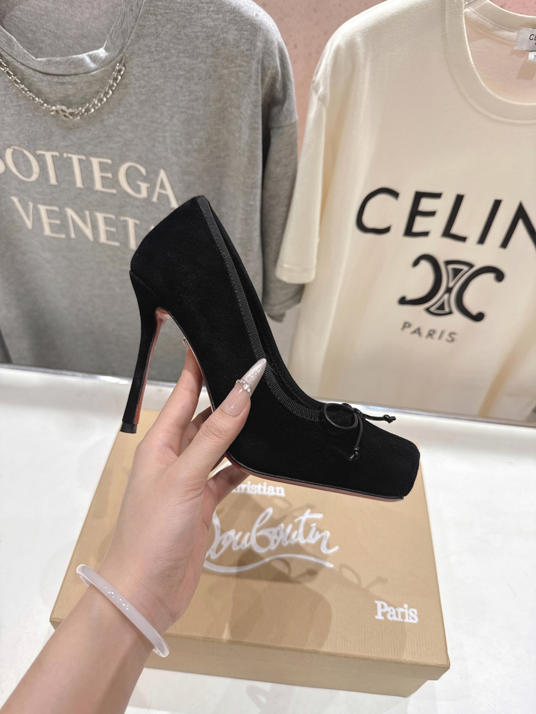 高版本出厂 Christian Loubotti CL红底鞋F030 2026ss新款蝴蝶结仙女风高跟鞋