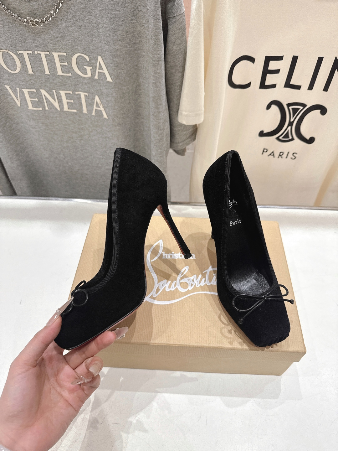 高版本出厂 Christian Loubotti CL红底鞋F030 2026ss新款蝴蝶结仙女风高跟鞋