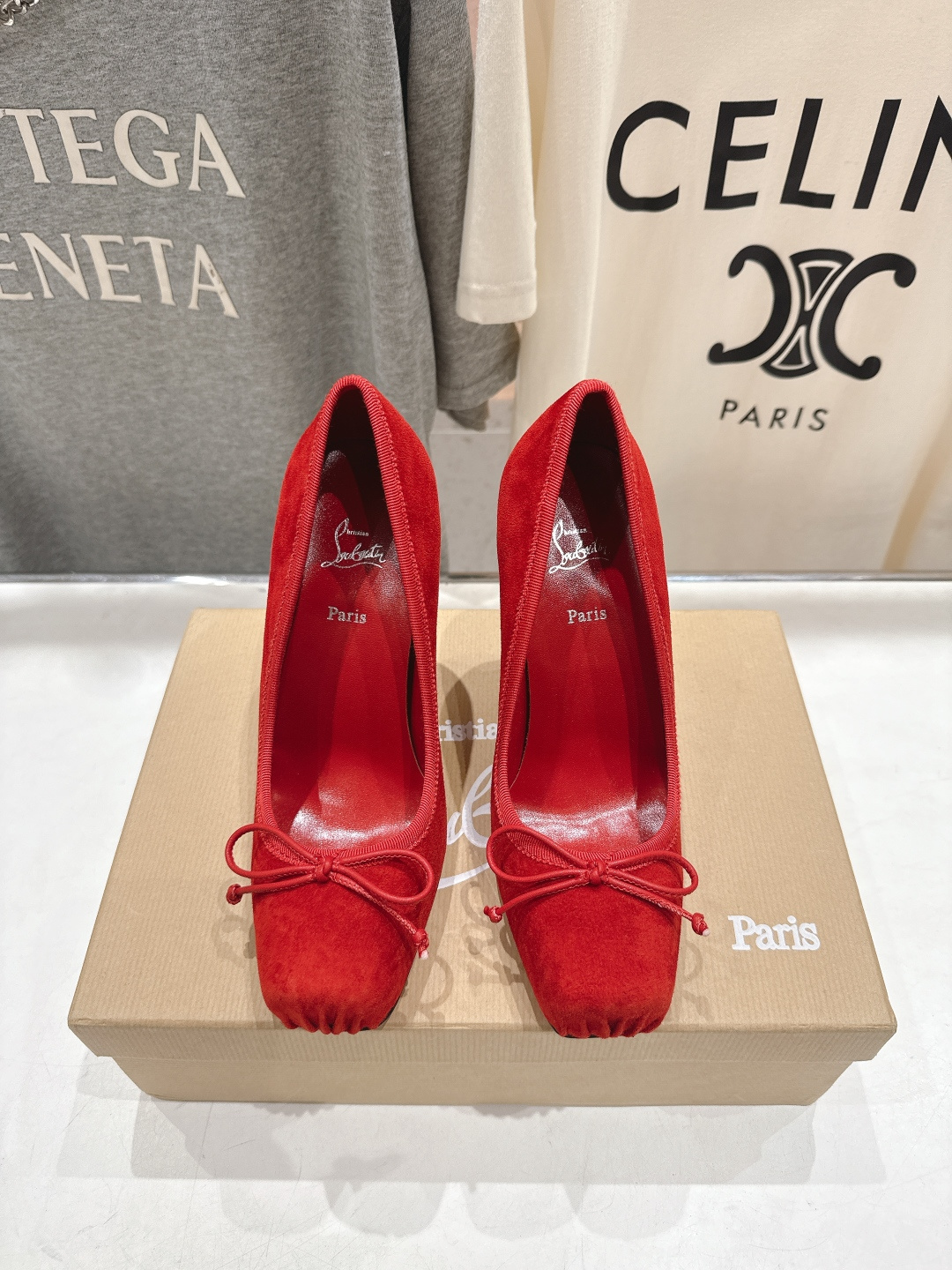 高版本出厂 Christian Loubotti CL红底鞋F030 2026ss新款蝴蝶结仙女风高跟鞋