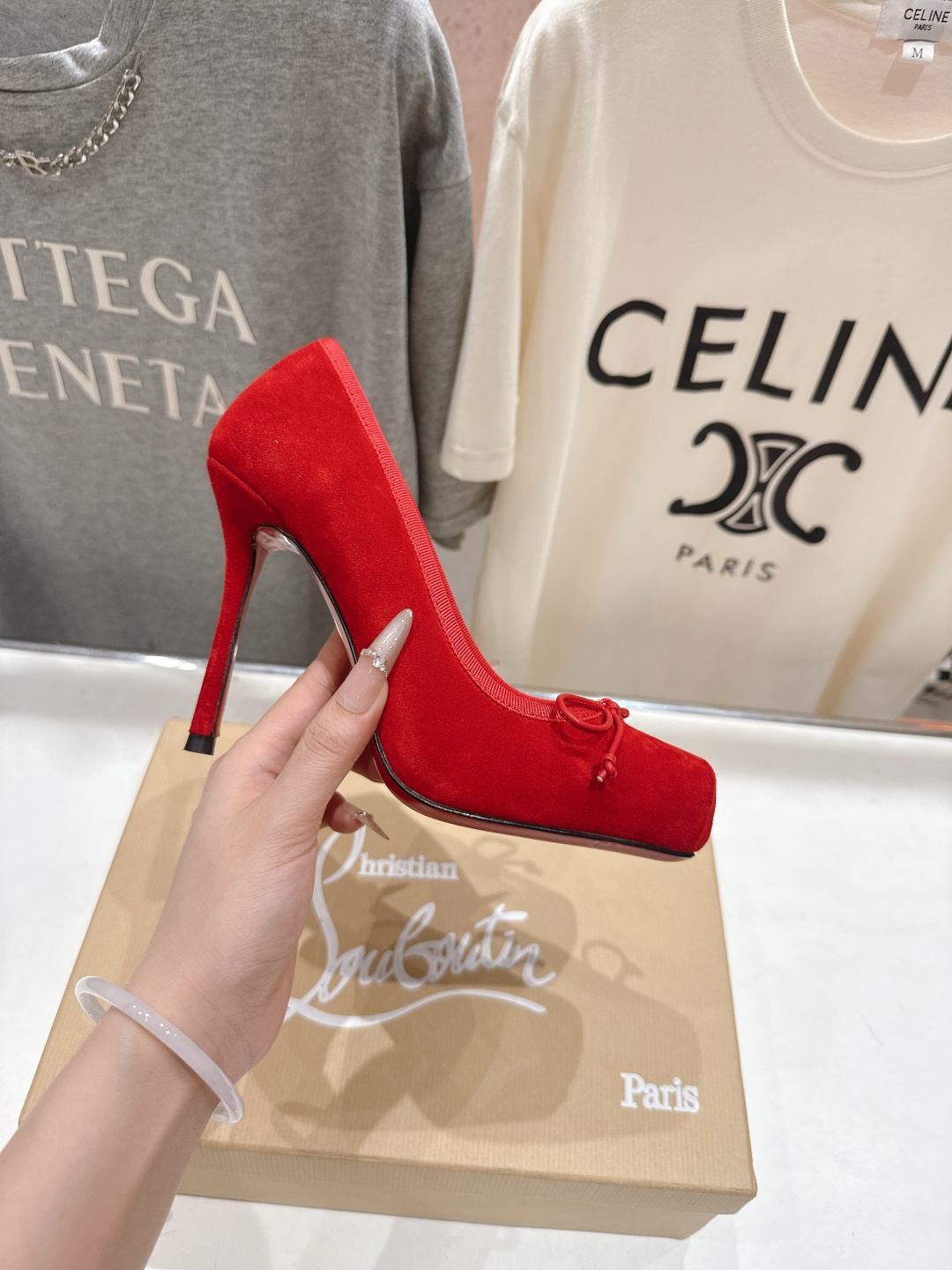 高版本出厂 Christian Loubotti CL红底鞋F030 2026ss新款蝴蝶结仙女风高跟鞋