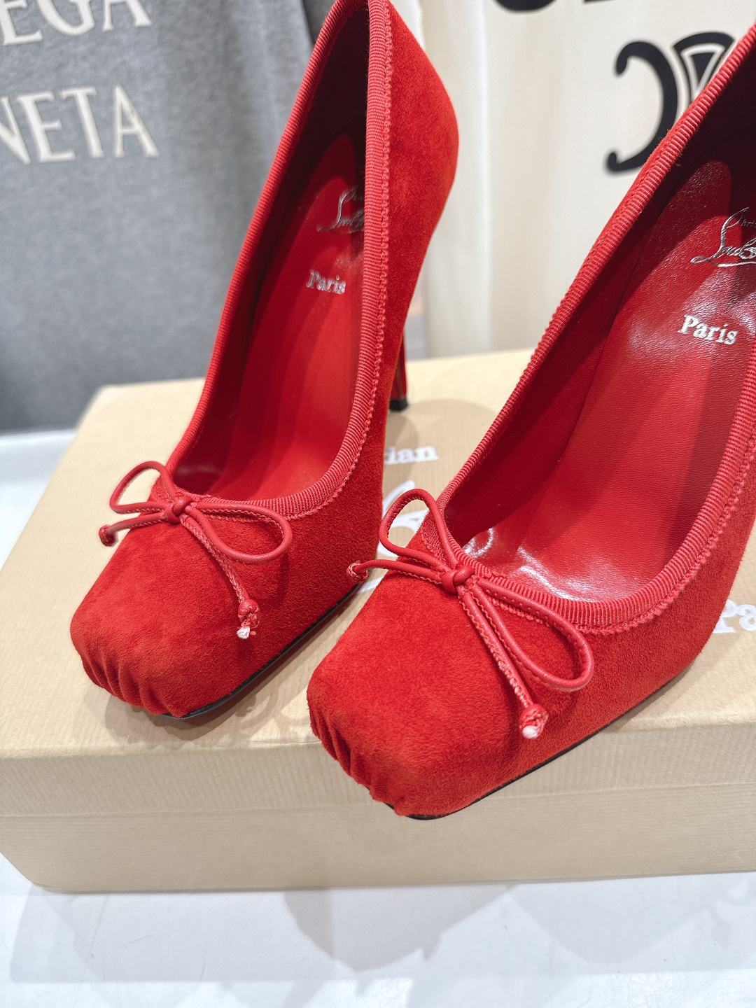 高版本出厂 Christian Loubotti CL红底鞋F030 2026ss新款蝴蝶结仙女风高跟鞋