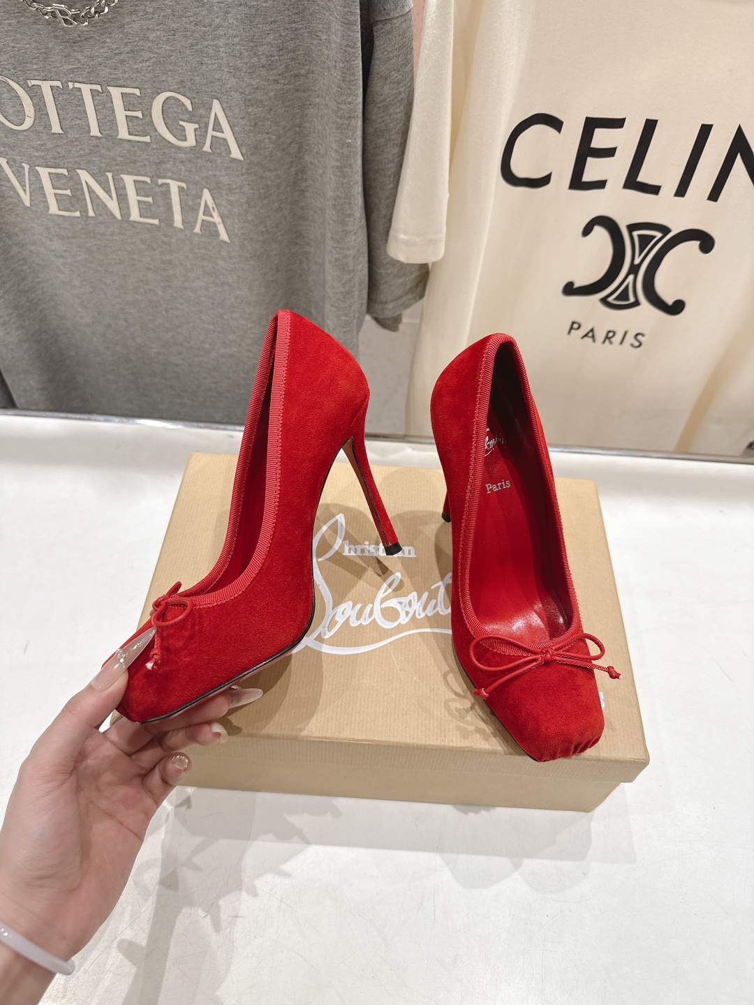 高版本出厂 Christian Loubotti CL红底鞋F030 2026ss新款蝴蝶结仙女风高跟鞋