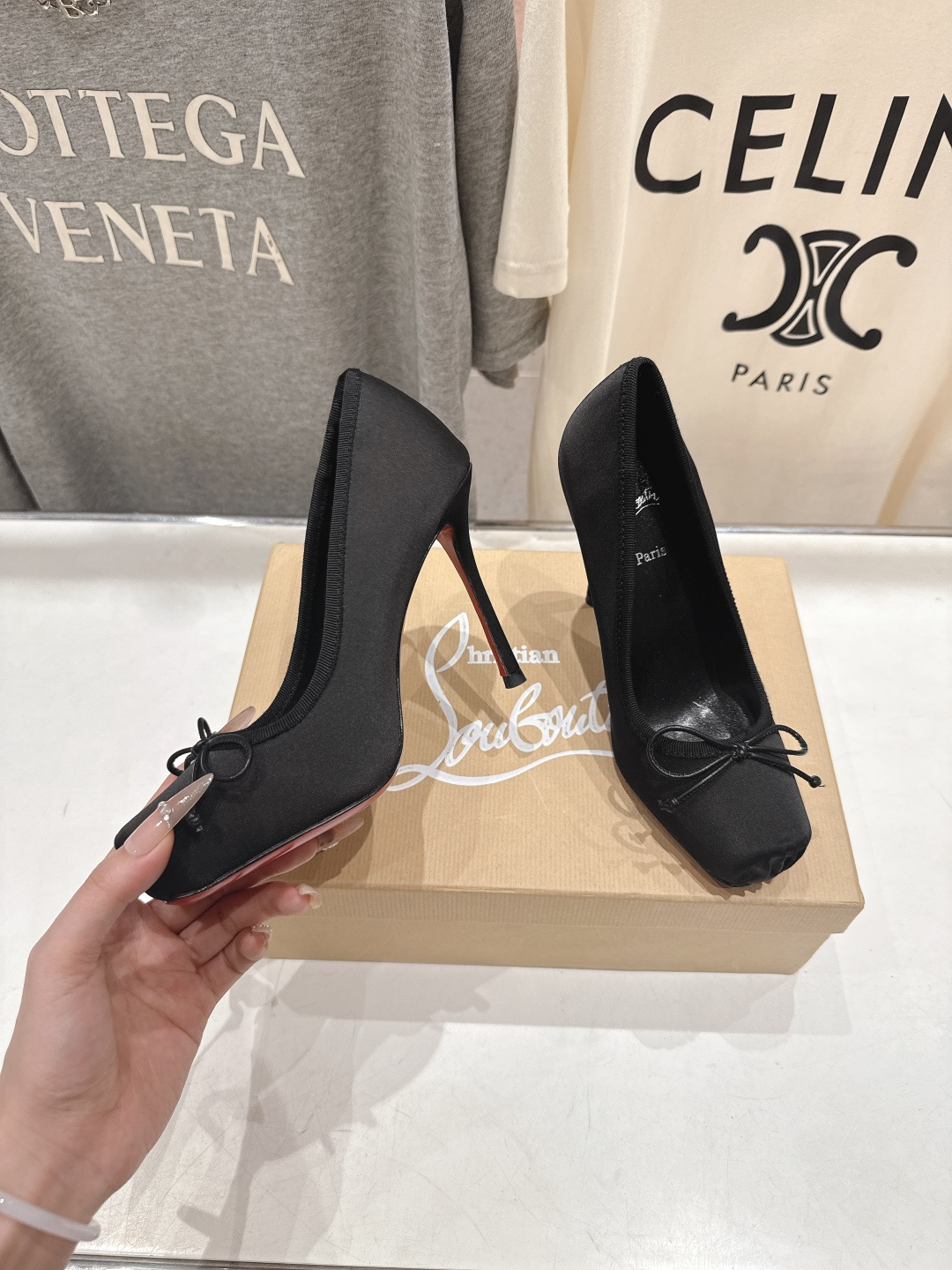 高版本出厂 Christian Loubotti CL红底鞋F030 2026ss新款蝴蝶结仙女风高跟鞋