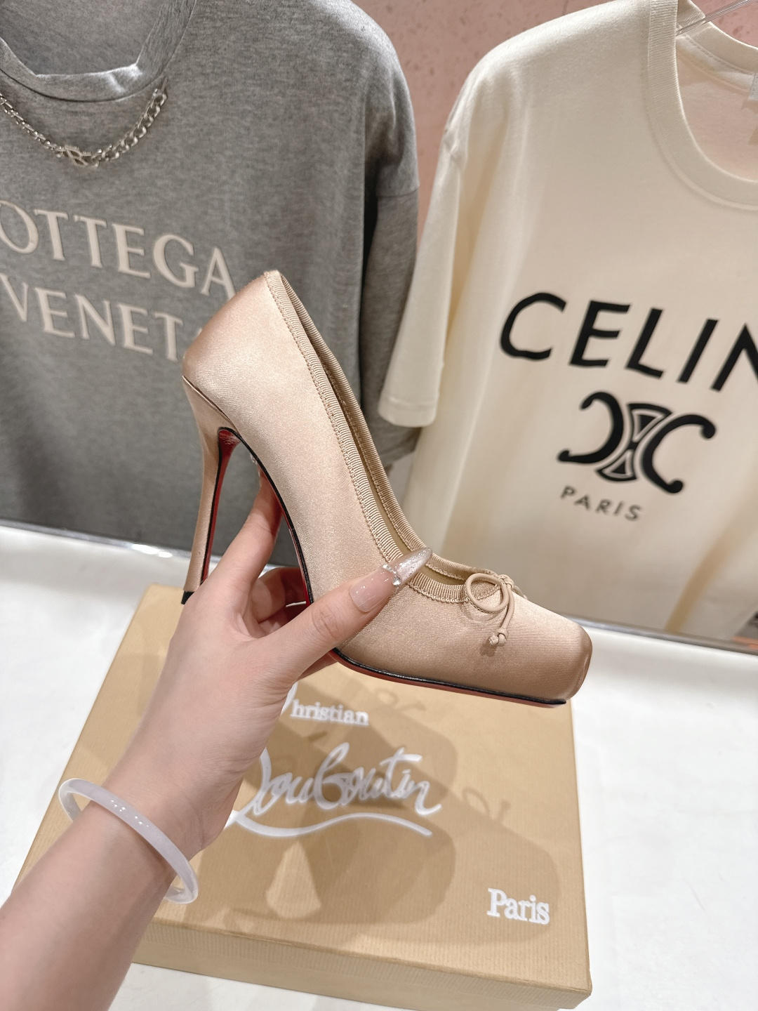 高版本出厂 Christian Loubotti CL红底鞋F030 2026ss新款蝴蝶结仙女风高跟鞋