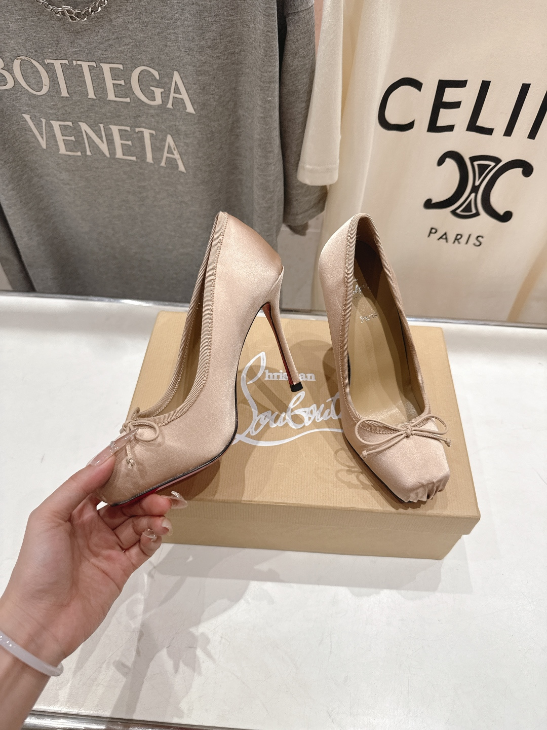 高版本出厂 Christian Loubotti CL红底鞋F030 2026ss新款蝴蝶结仙女风高跟鞋