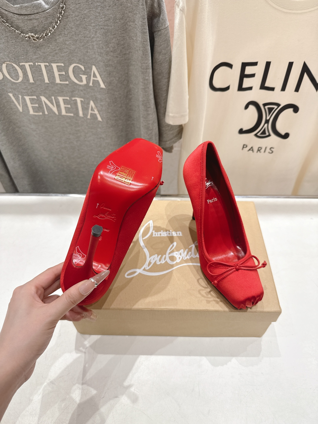 高版本出厂 Christian Loubotti CL红底鞋F030 2026ss新款蝴蝶结仙女风高跟鞋