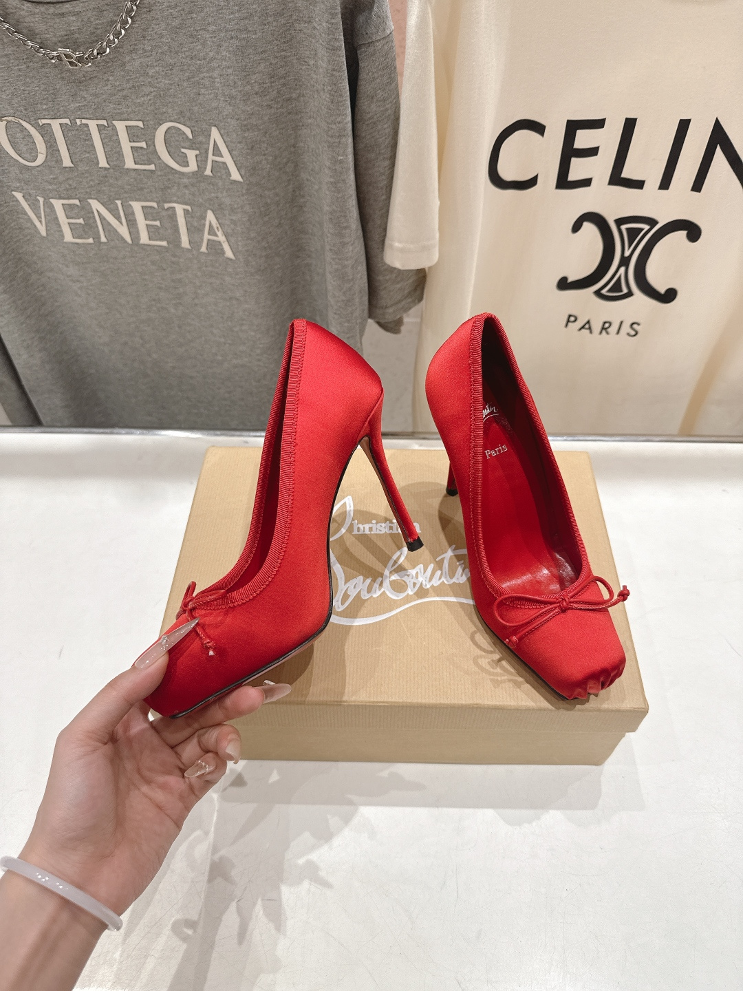 高版本出厂 Christian Loubotti CL红底鞋F030 2026ss新款蝴蝶结仙女风高跟鞋