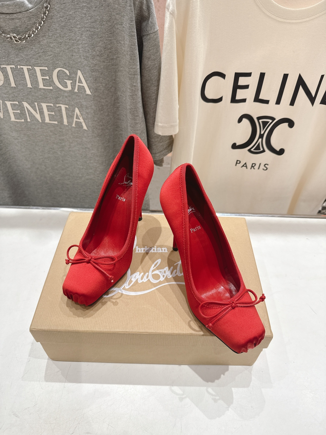 高版本出厂 Christian Loubotti CL红底鞋F030 2026ss新款蝴蝶结仙女风高跟鞋