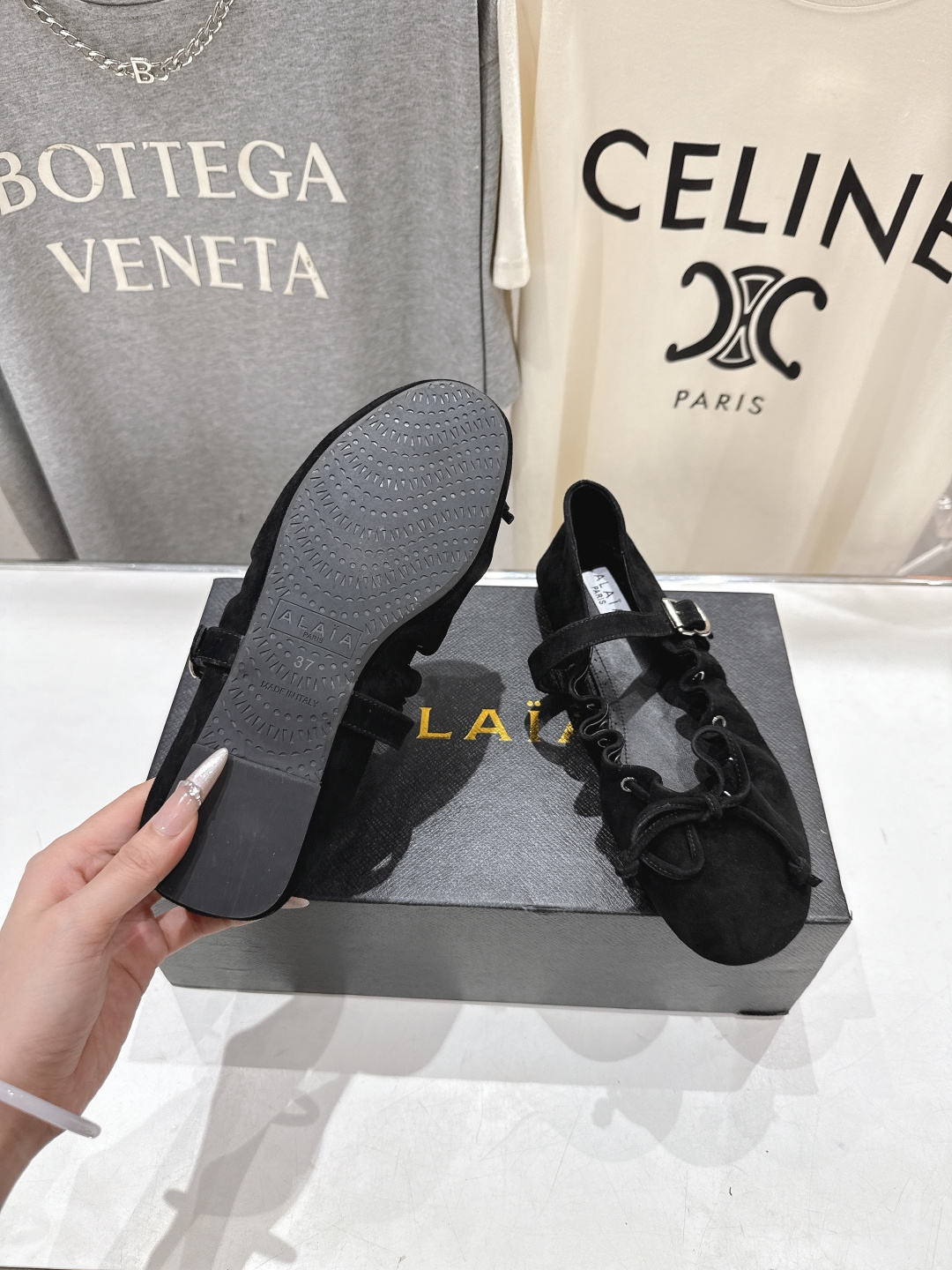 高版本出厂 独家新品 Alaia 阿莱亚26ss/ 走秀款玛丽珍平底芭蕾舞鞋 最近超火的一款平底鞋章小蕙