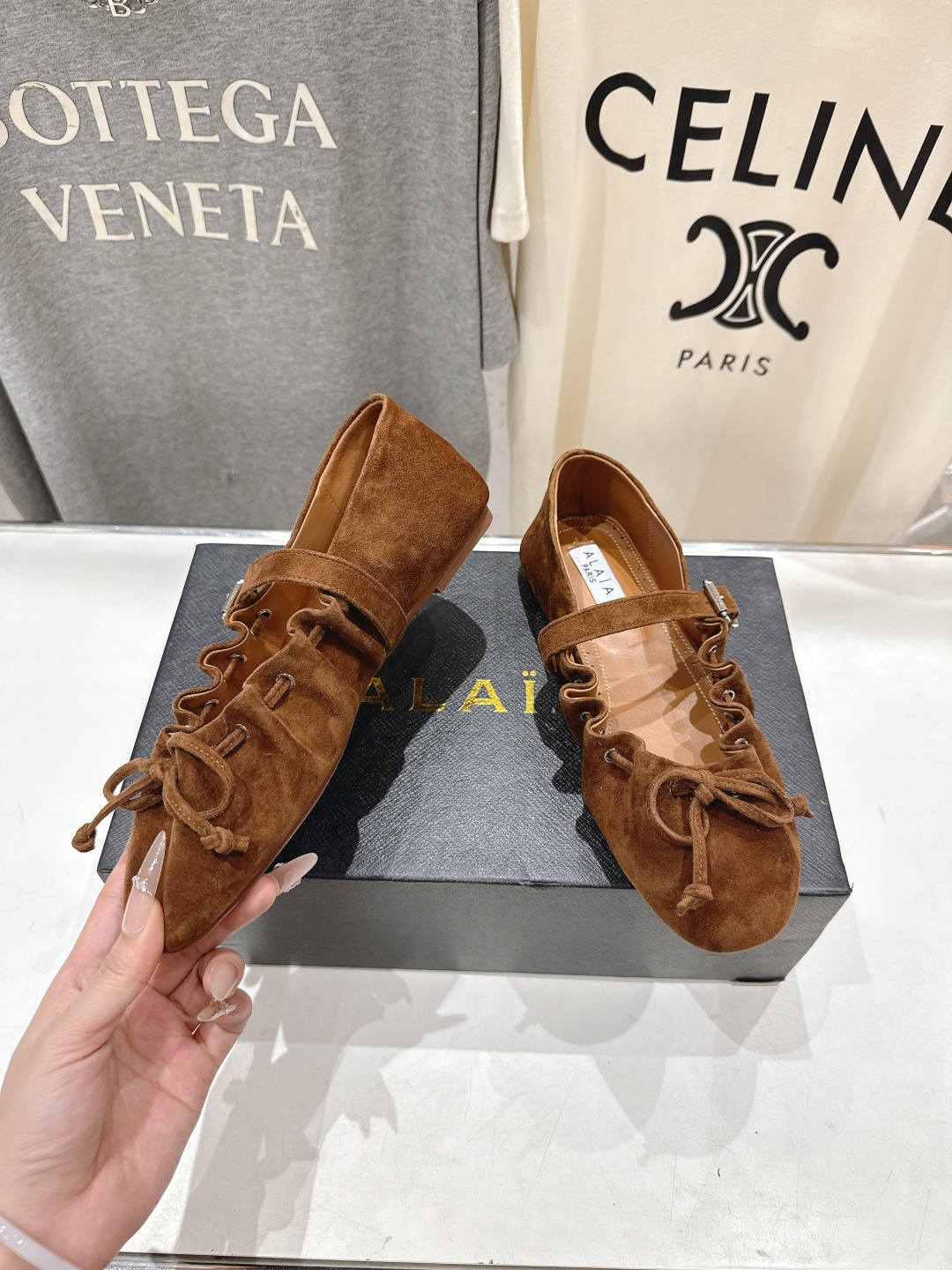 高版本出厂 独家新品 Alaia 阿莱亚26ss/ 走秀款玛丽珍平底芭蕾舞鞋 最近超火的一款平底鞋章小蕙