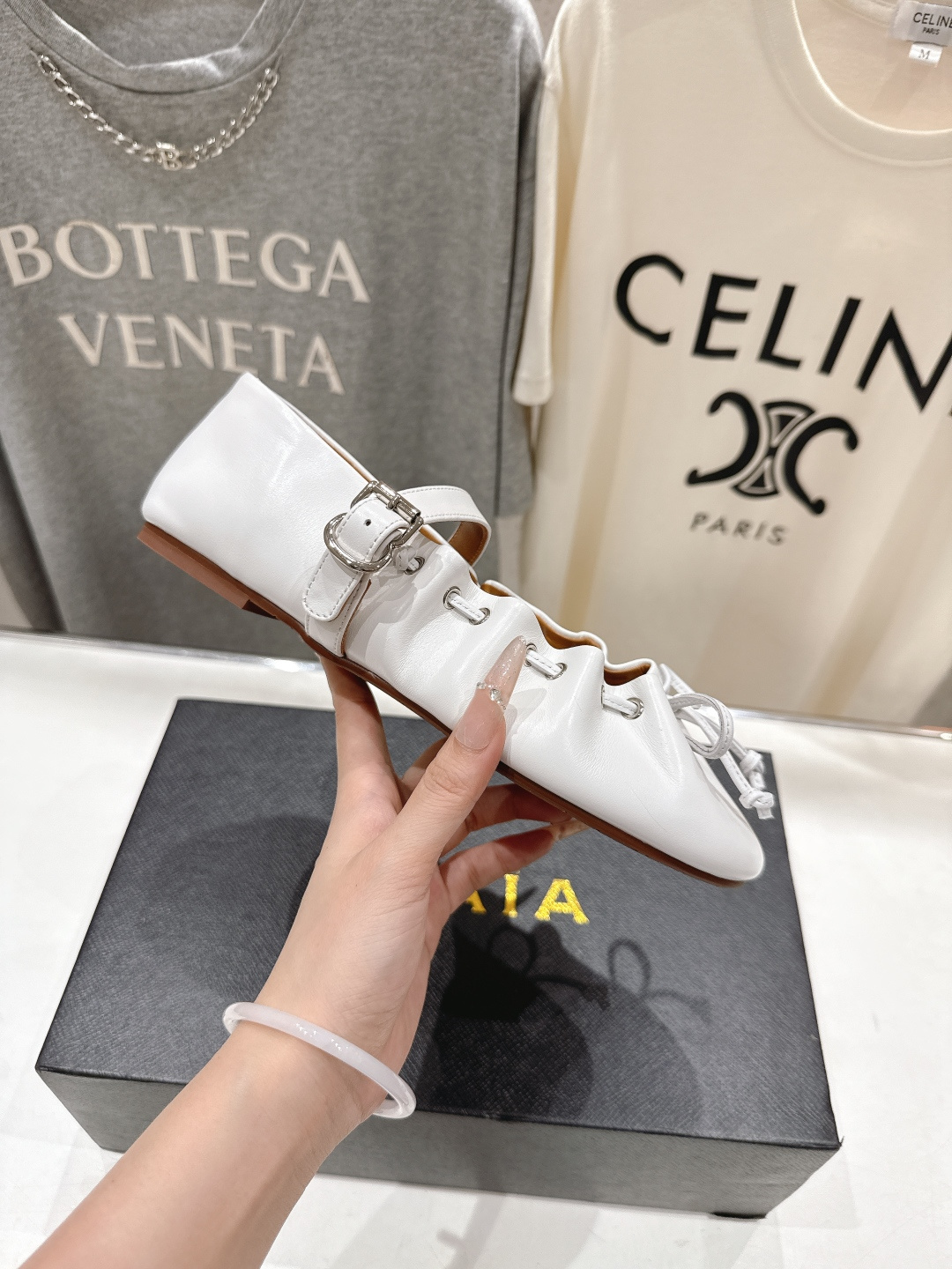 高版本出厂 独家新品 Alaia 阿莱亚26ss/ 走秀款玛丽珍平底芭蕾舞鞋 最近超火的一款平底鞋章小蕙