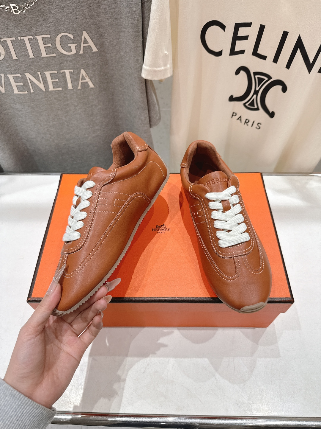 高版本出厂 Hermes/爱马仕H家F015 2026ss新款系带休闲运动鞋跑步鞋阿甘鞋经典运动风格+英